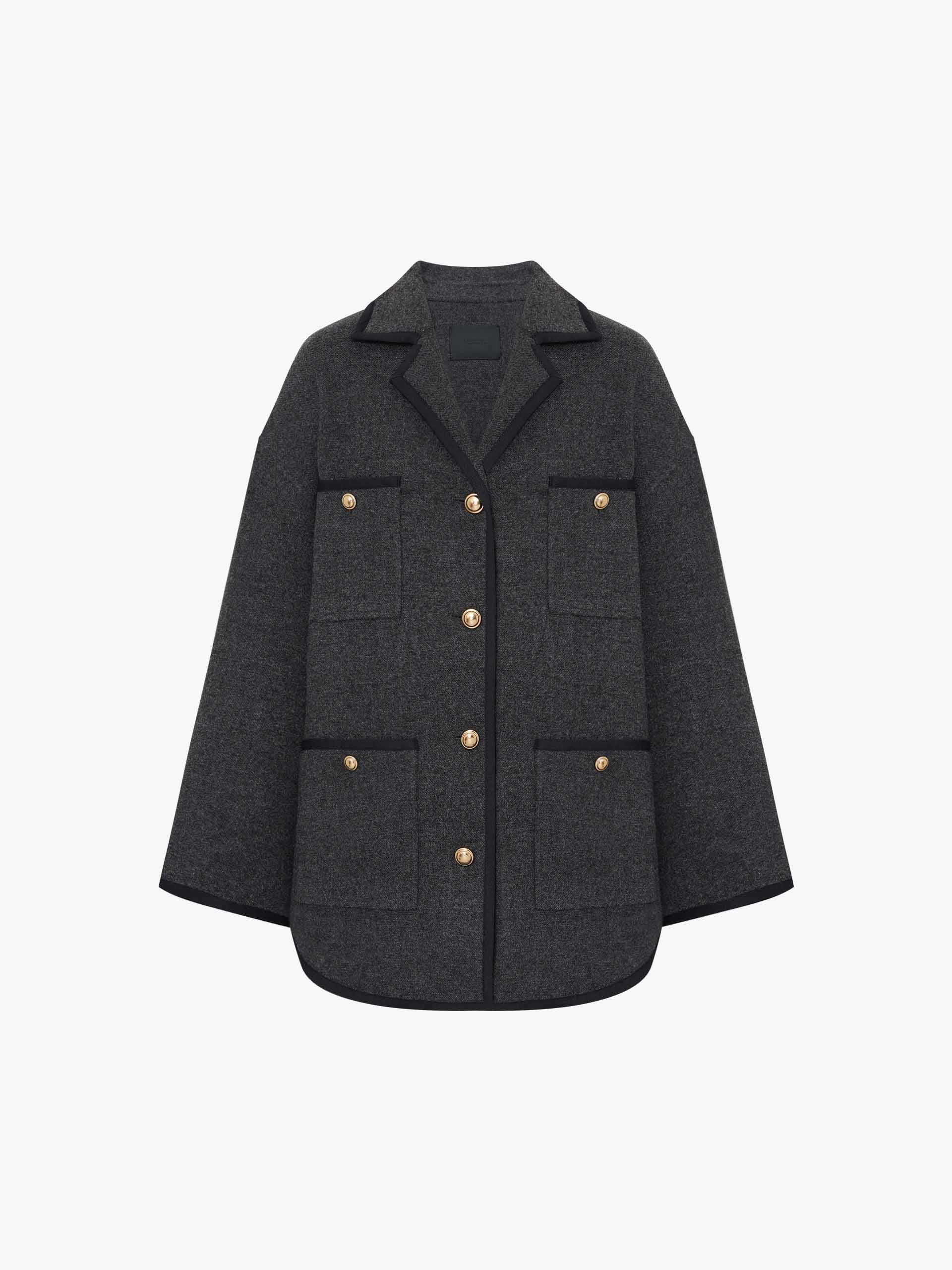 Metallic Button Wool Coat - Image 13
