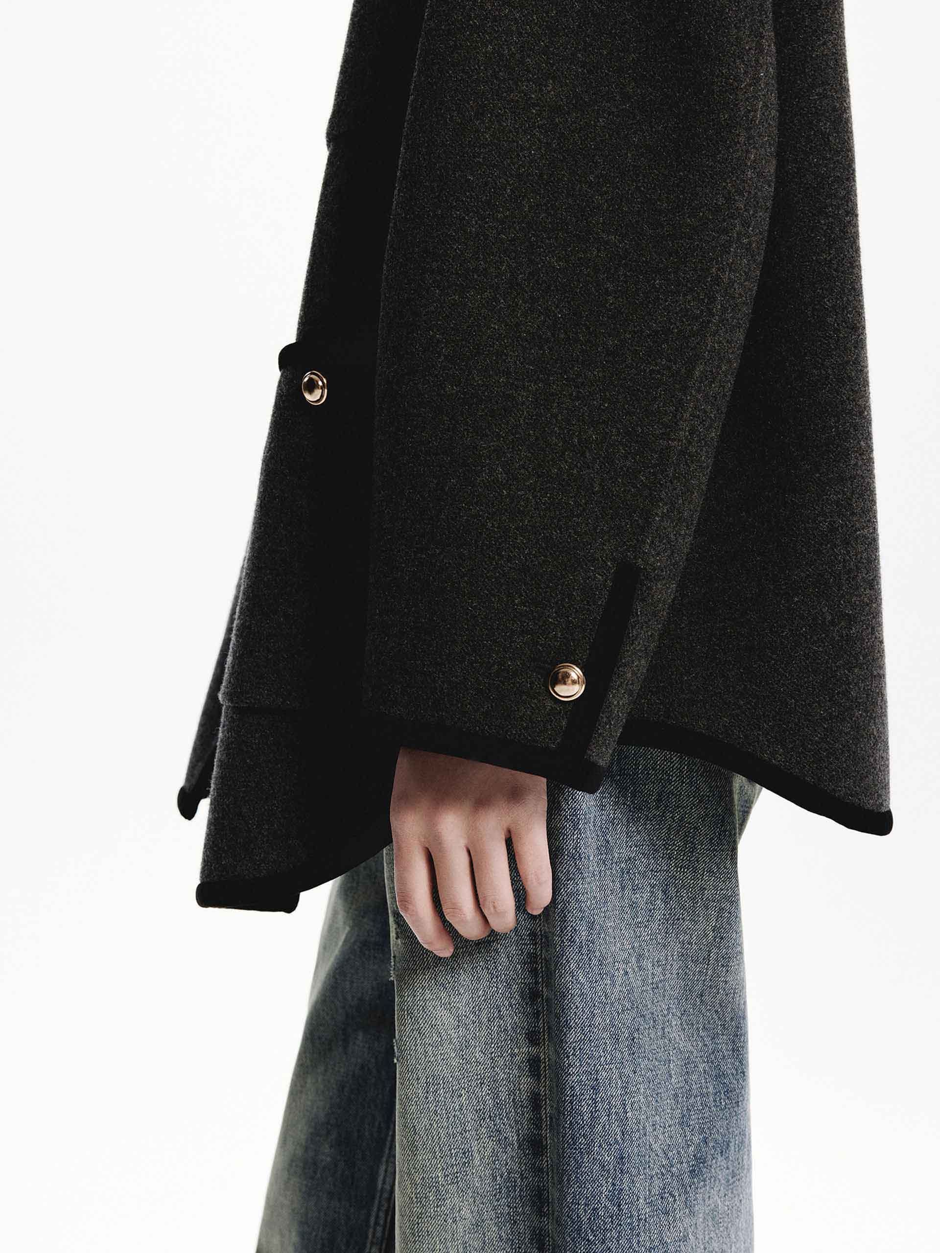 Metallic Button Wool Coat - Image 14