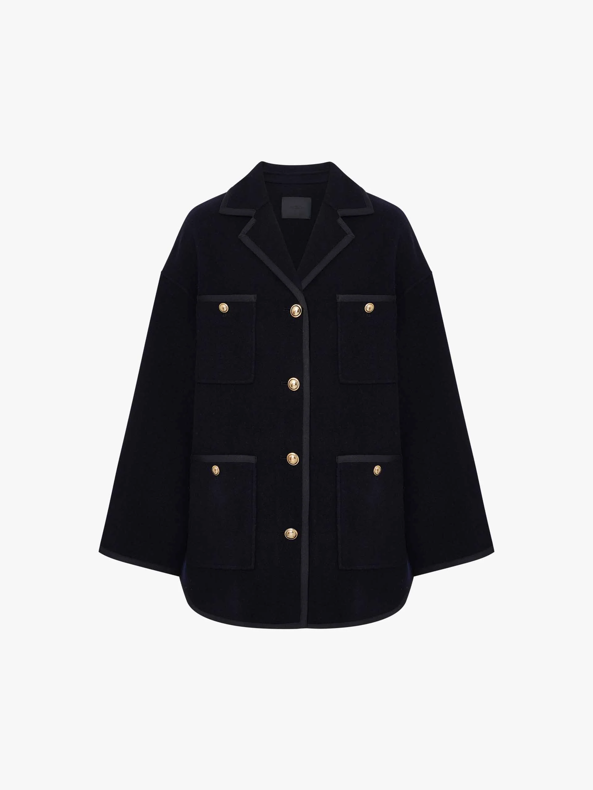 Metallic Button Wool Coat - Image 5