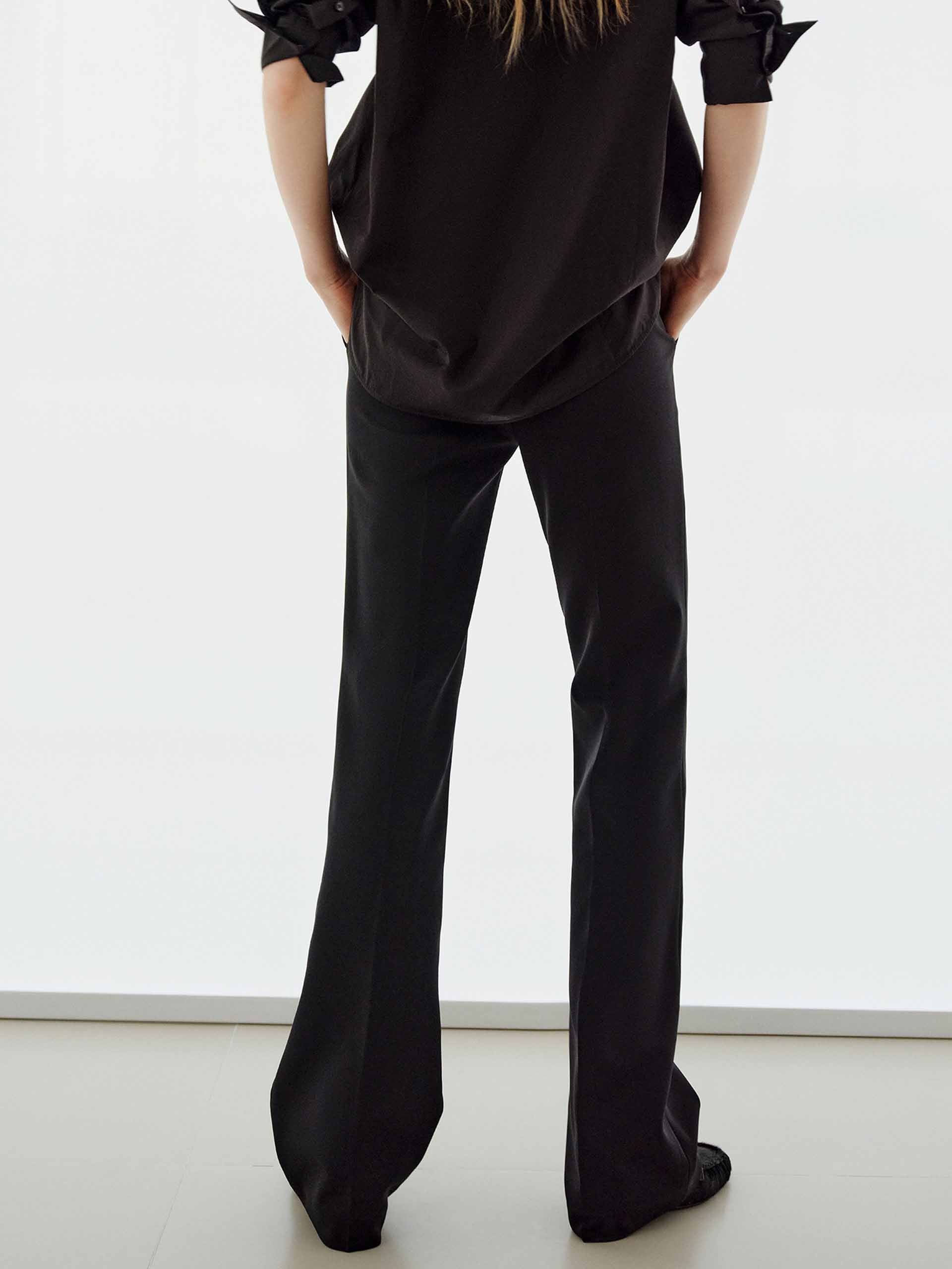 Mid Waist Straight Black Pants - Image 6