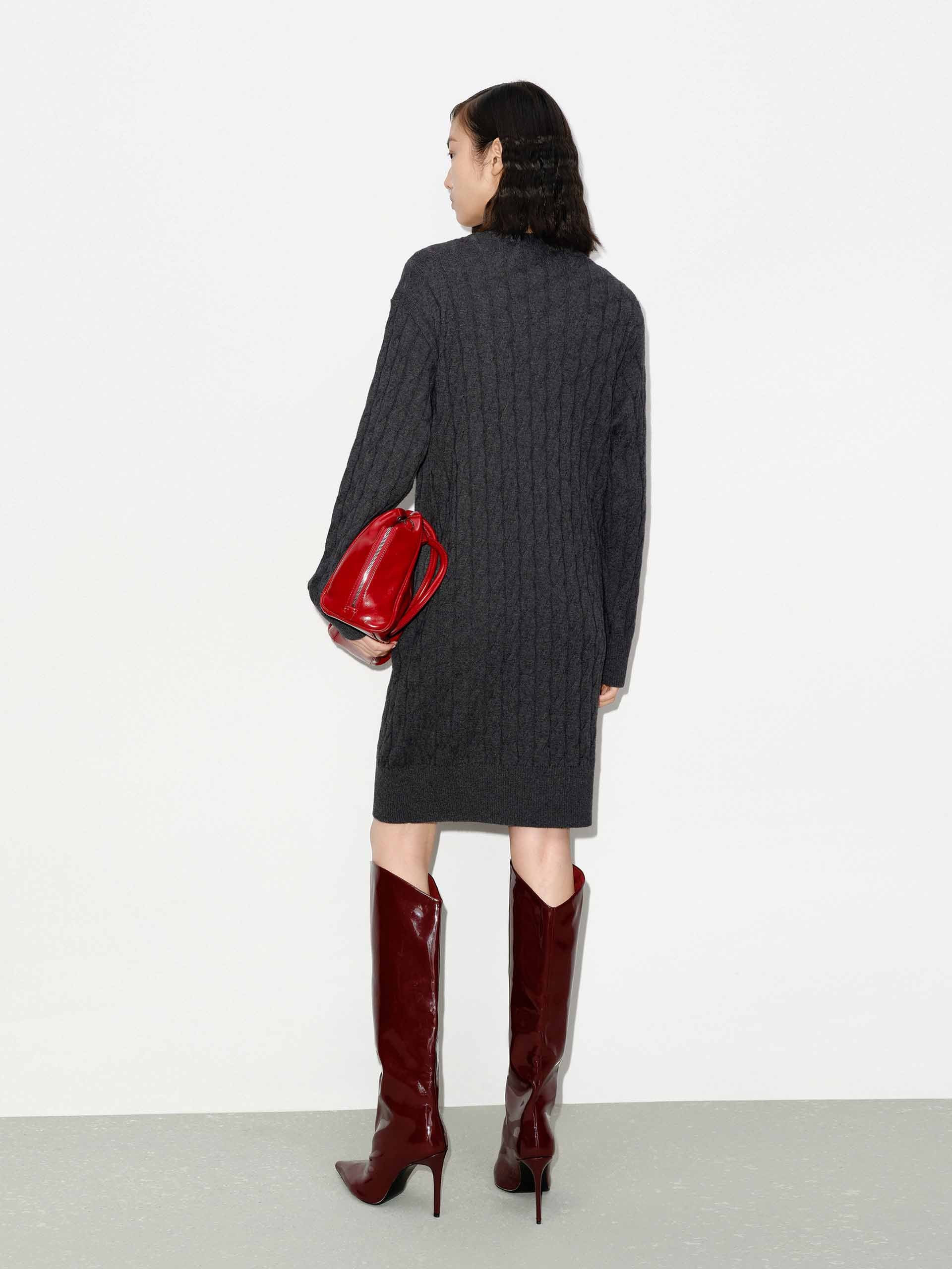 Midi Cut Knit Scarf Dress - Image 3