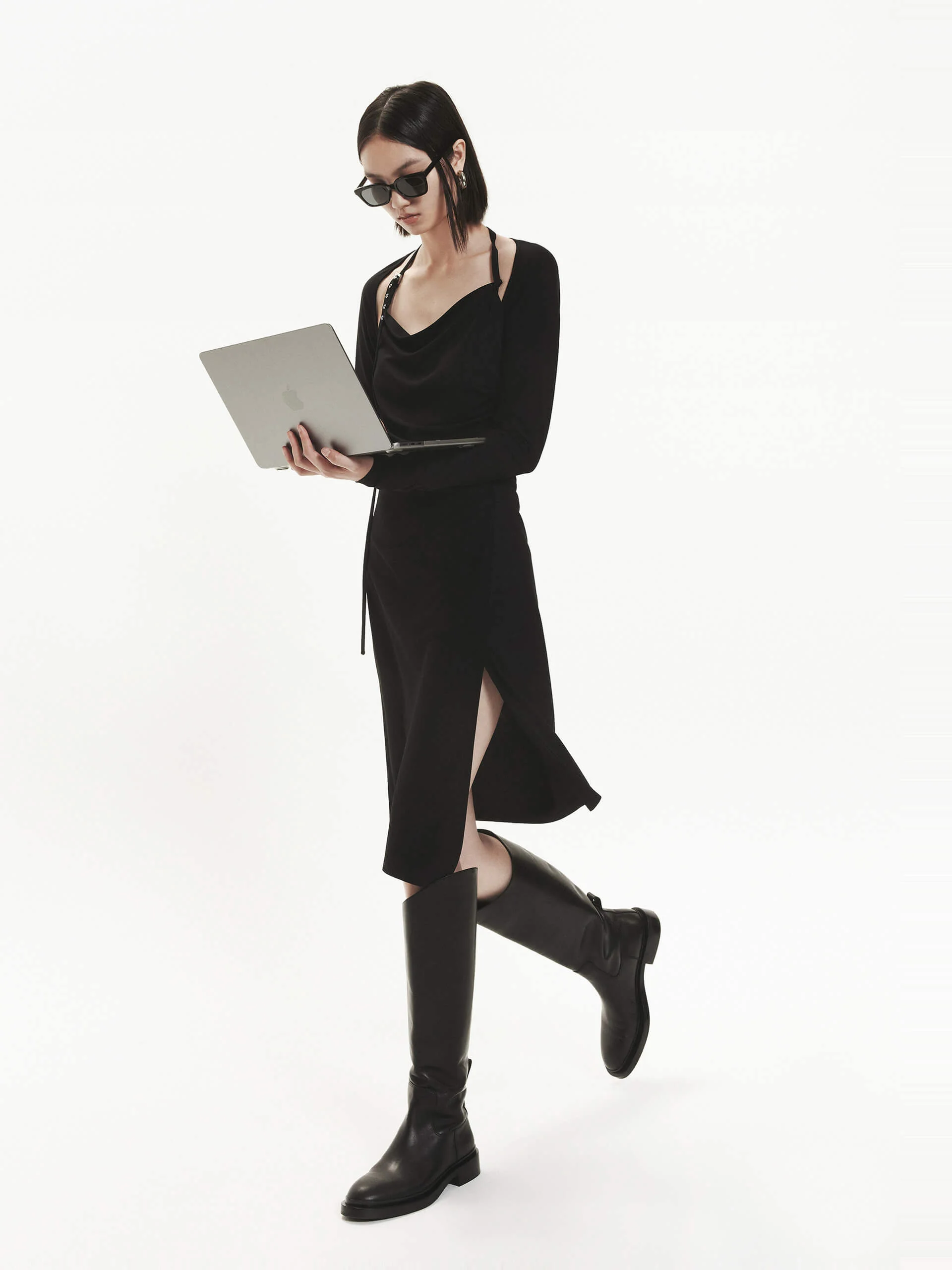 Midi Length Fitted Dress - Image 2