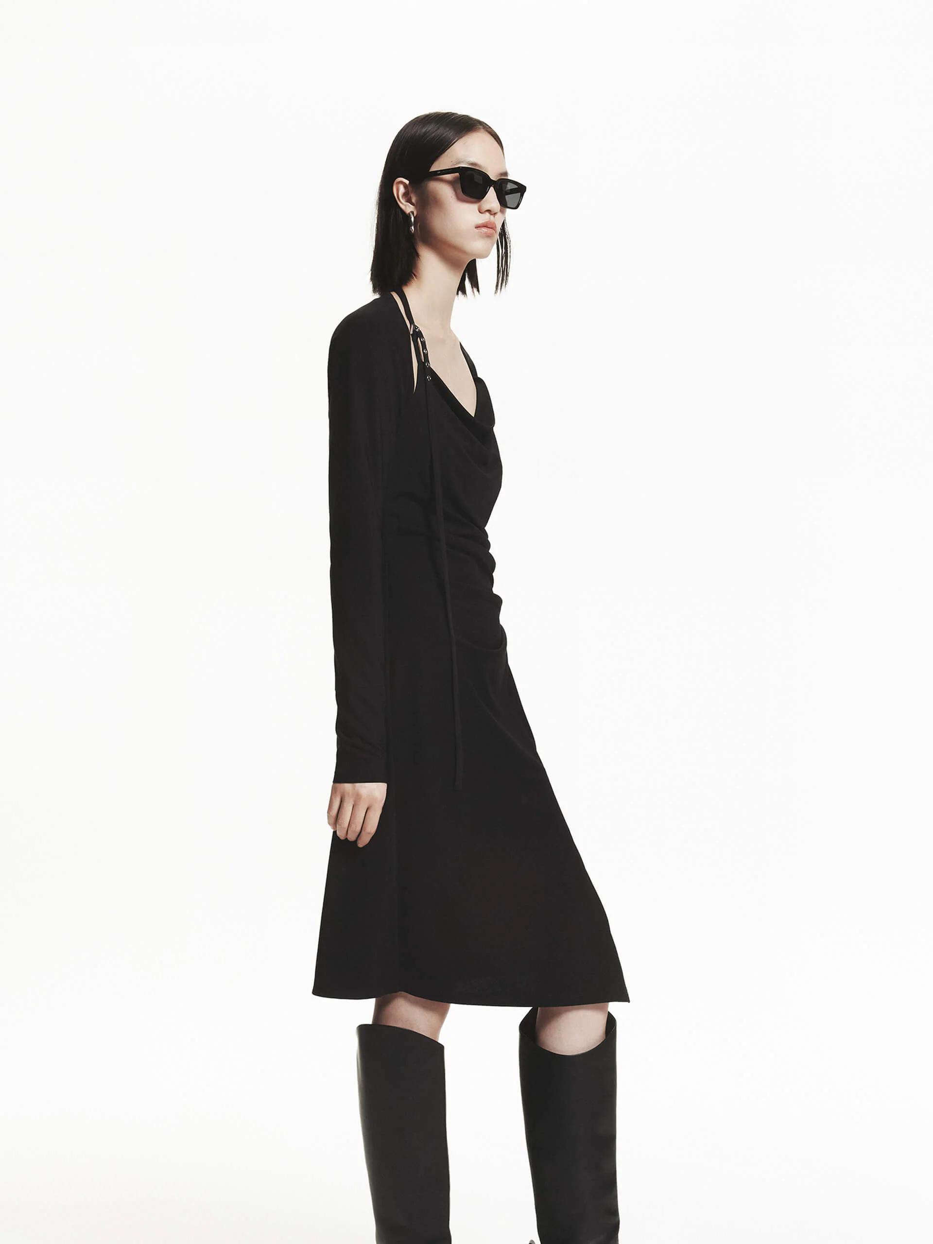 Midi Length Fitted Dress - Image 8