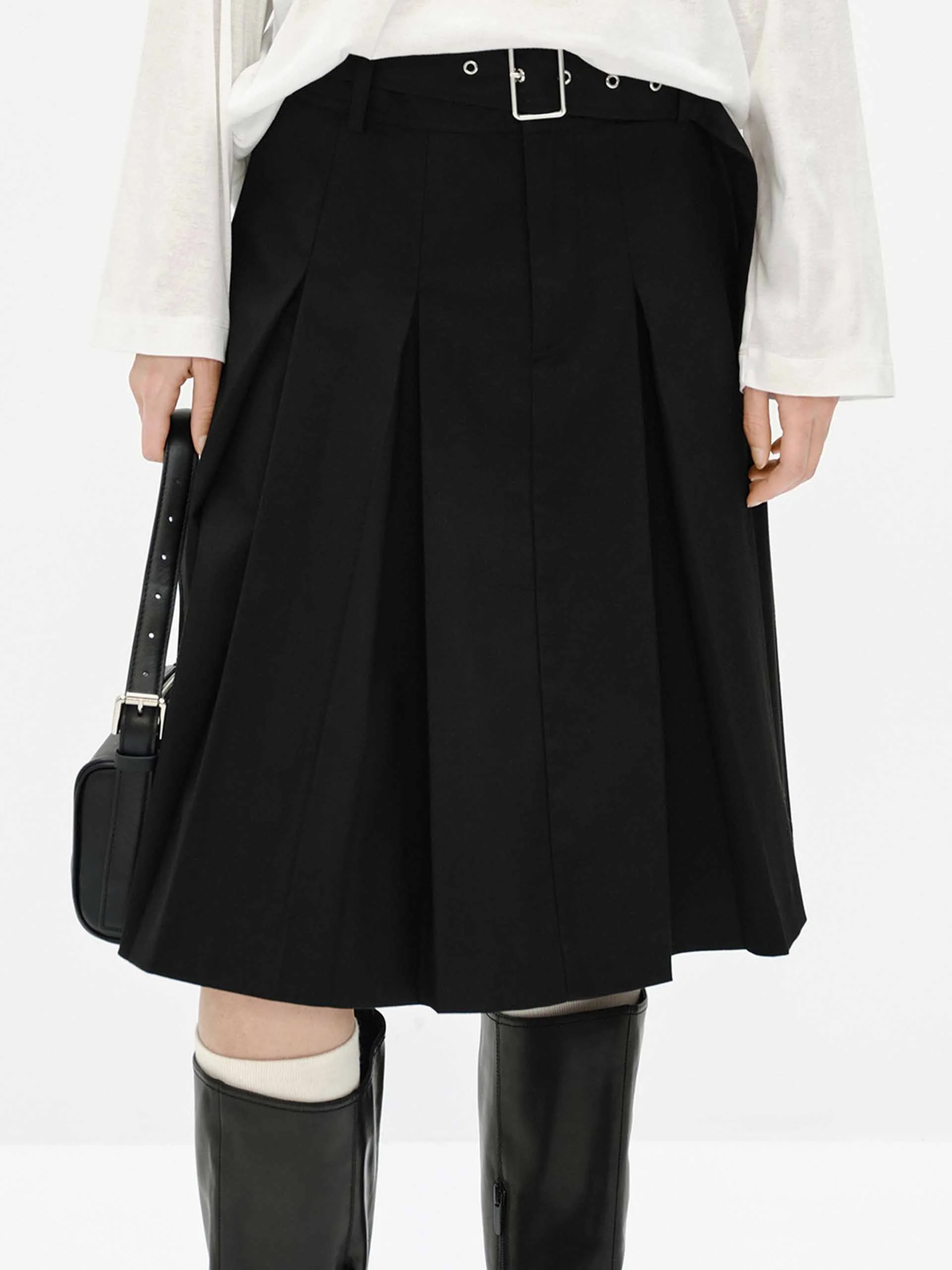 Midi Length Pleated Skirt - Image 8