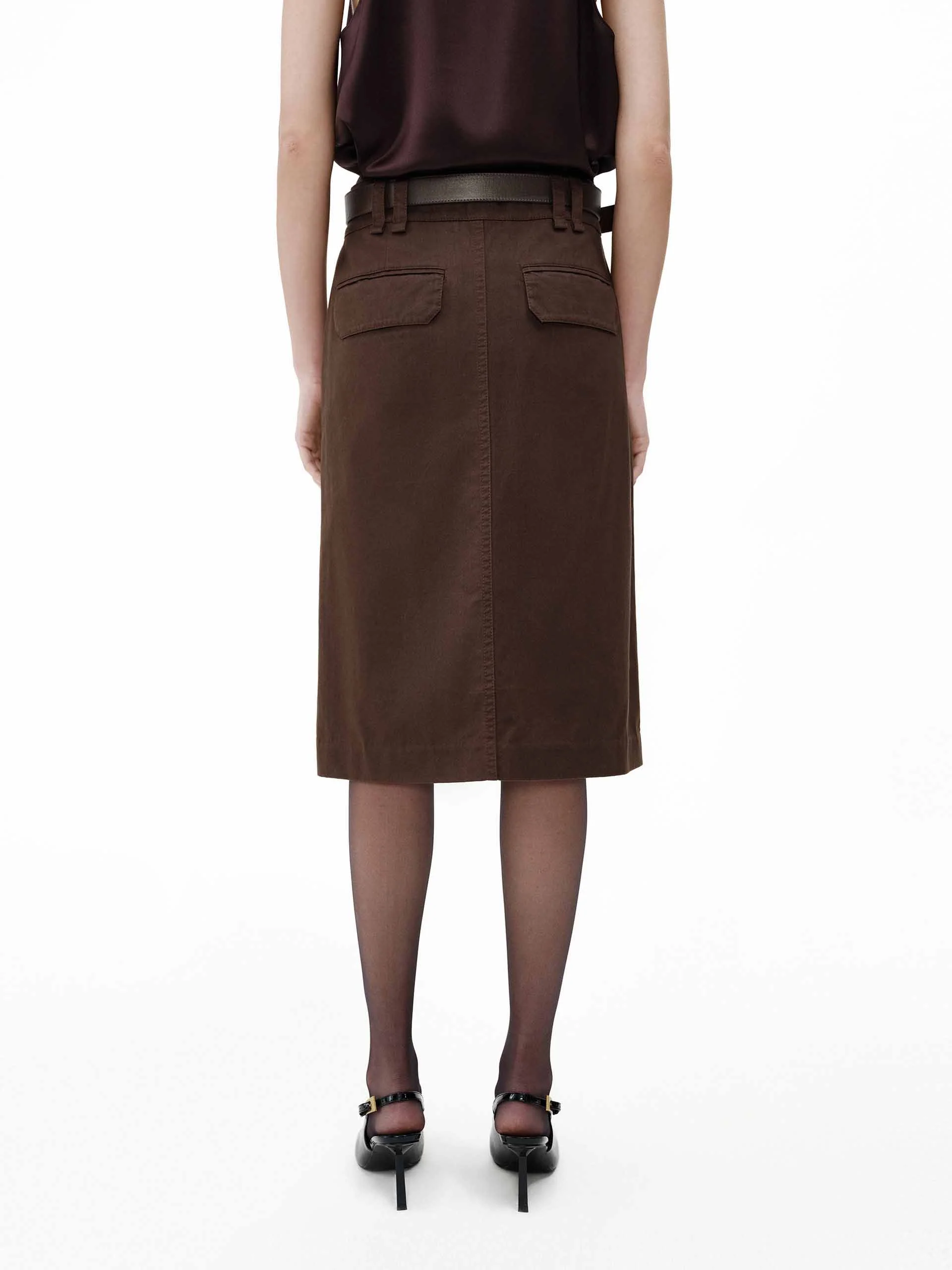 Midi Length Straight Skirt - Image 3