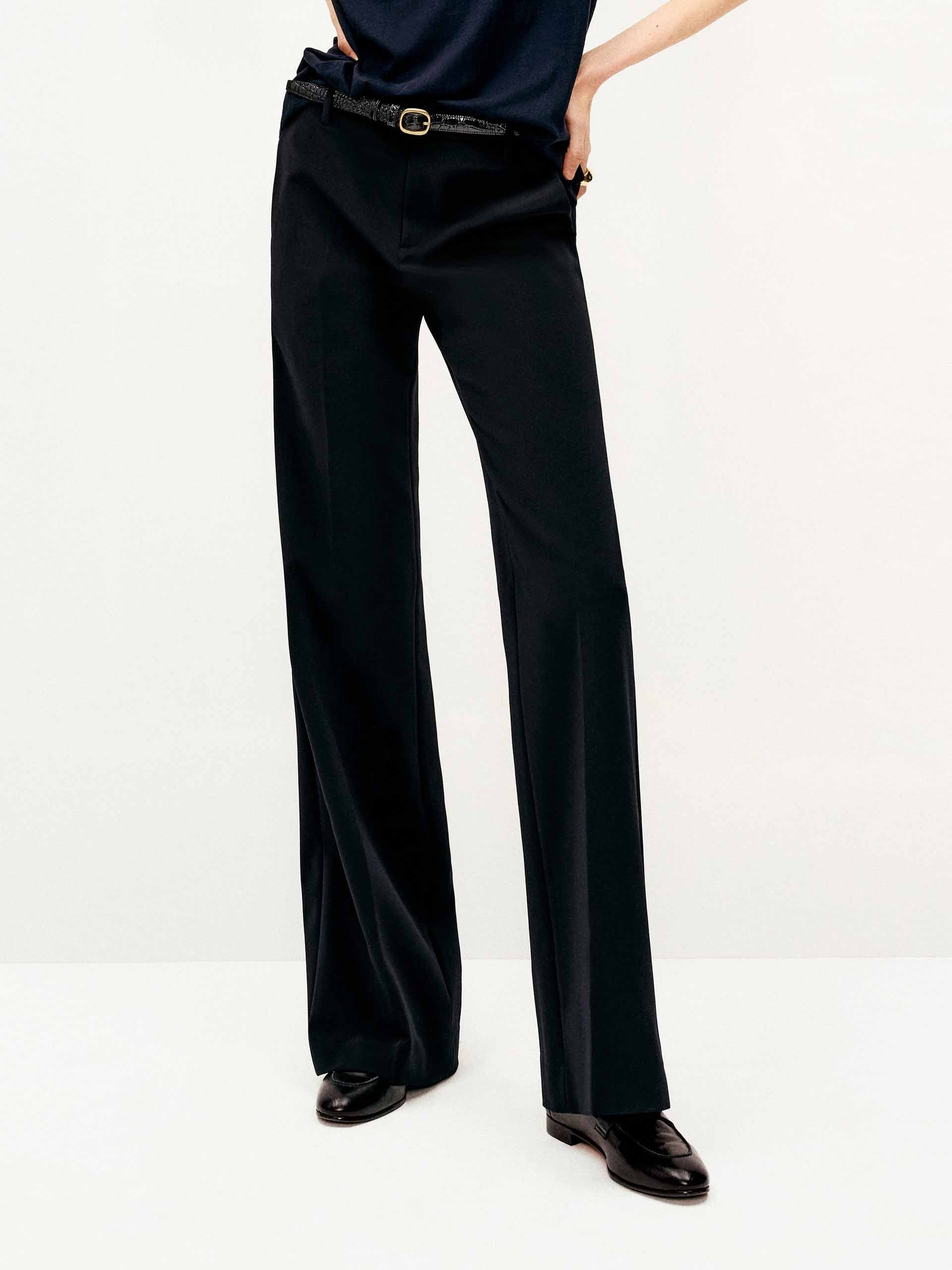 Midi Waist Flared Trousers