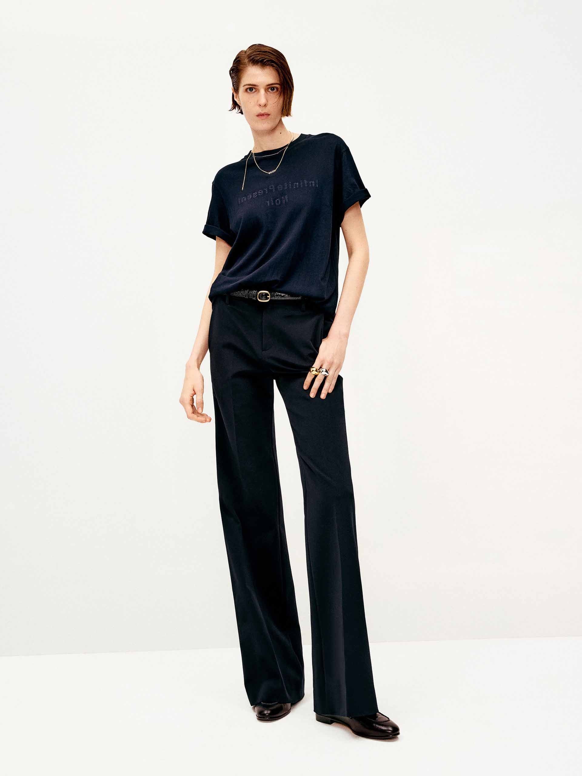 Midi Waist Flared Trousers - Image 2