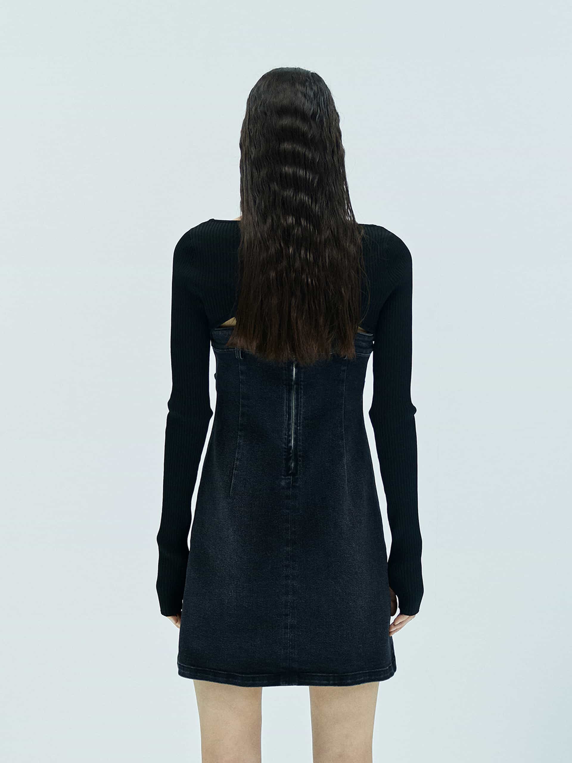 Mini Cut Denim Dress Set - Image 8