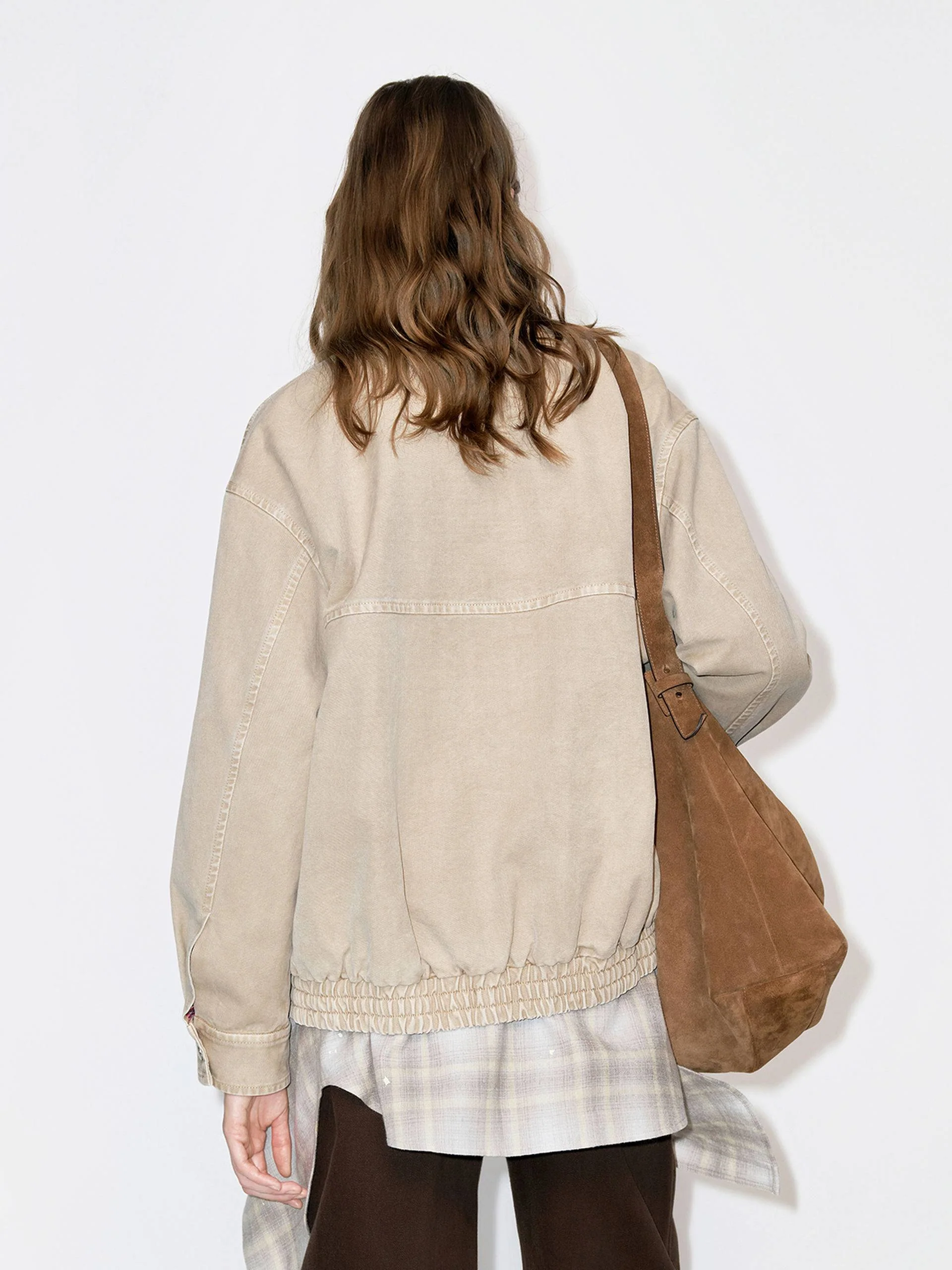 Mock Neck Denim Coat - Image 6