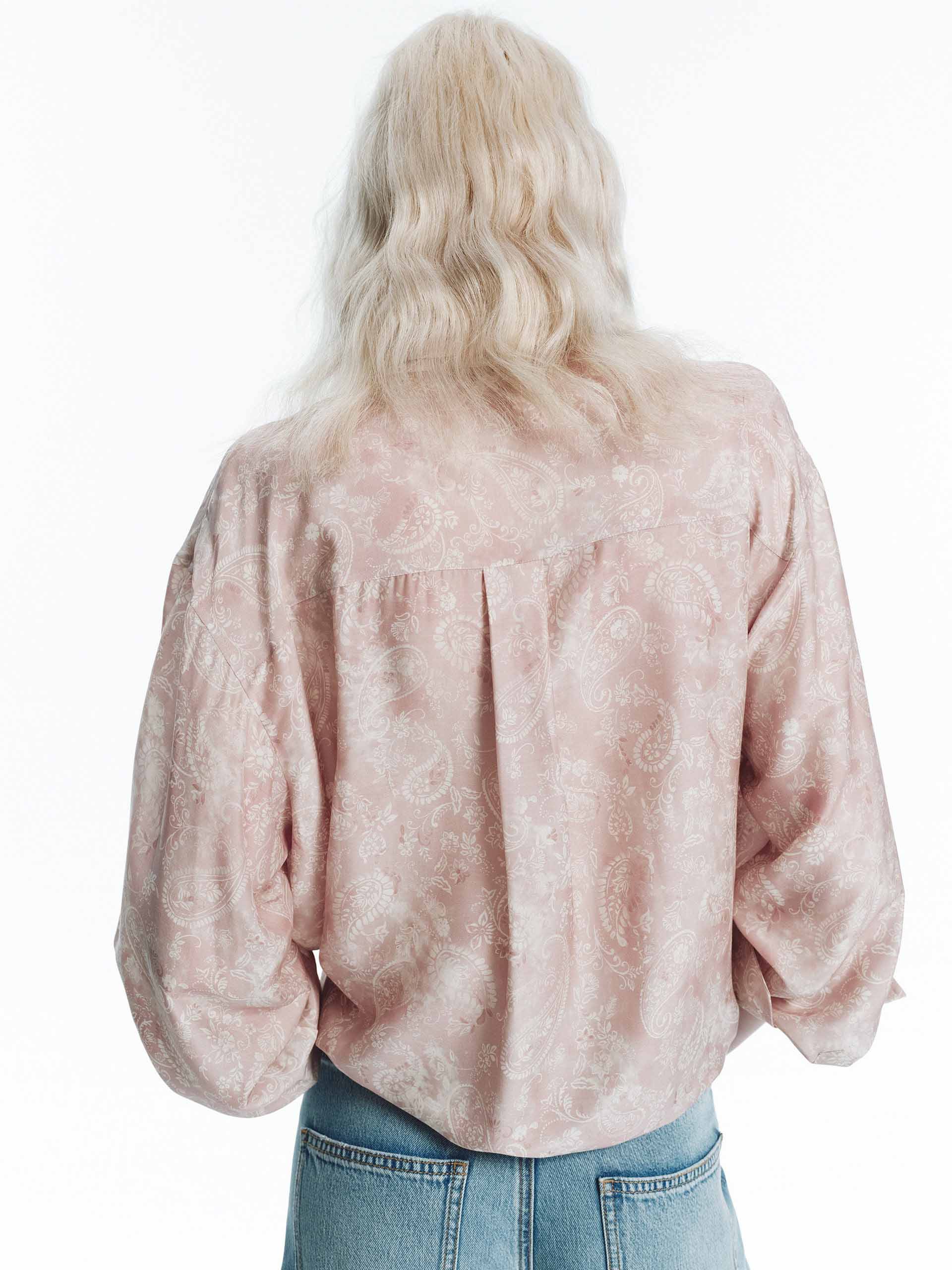 Modal-Silk Vintage Print Shirt - Image 3