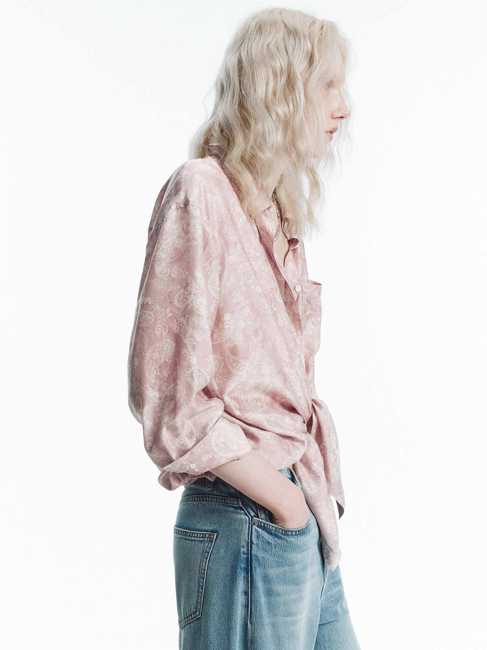 Modal-Silk Vintage Print Shirt - Image 7