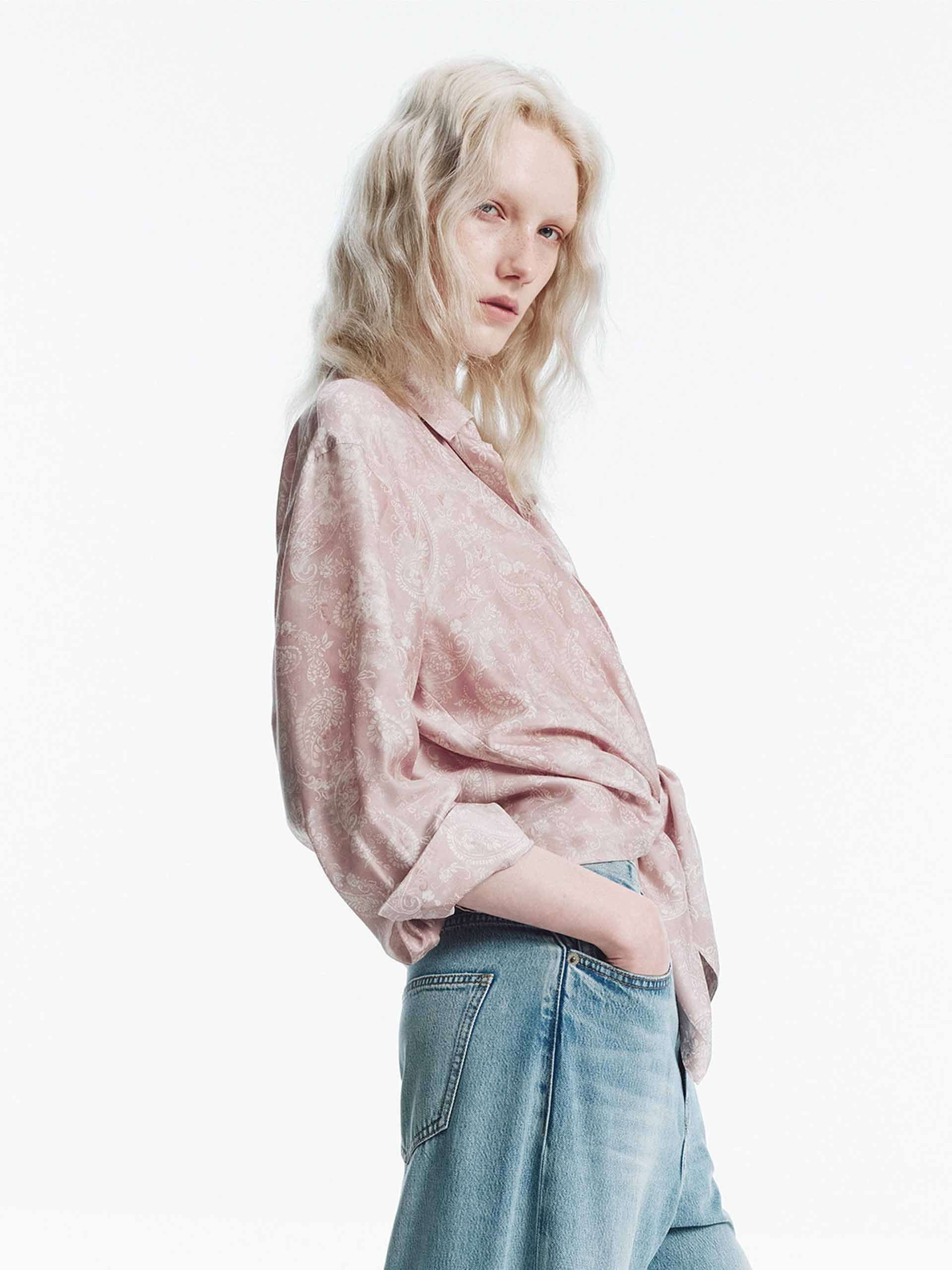 Modal-Silk Vintage Print Shirt - Image 8