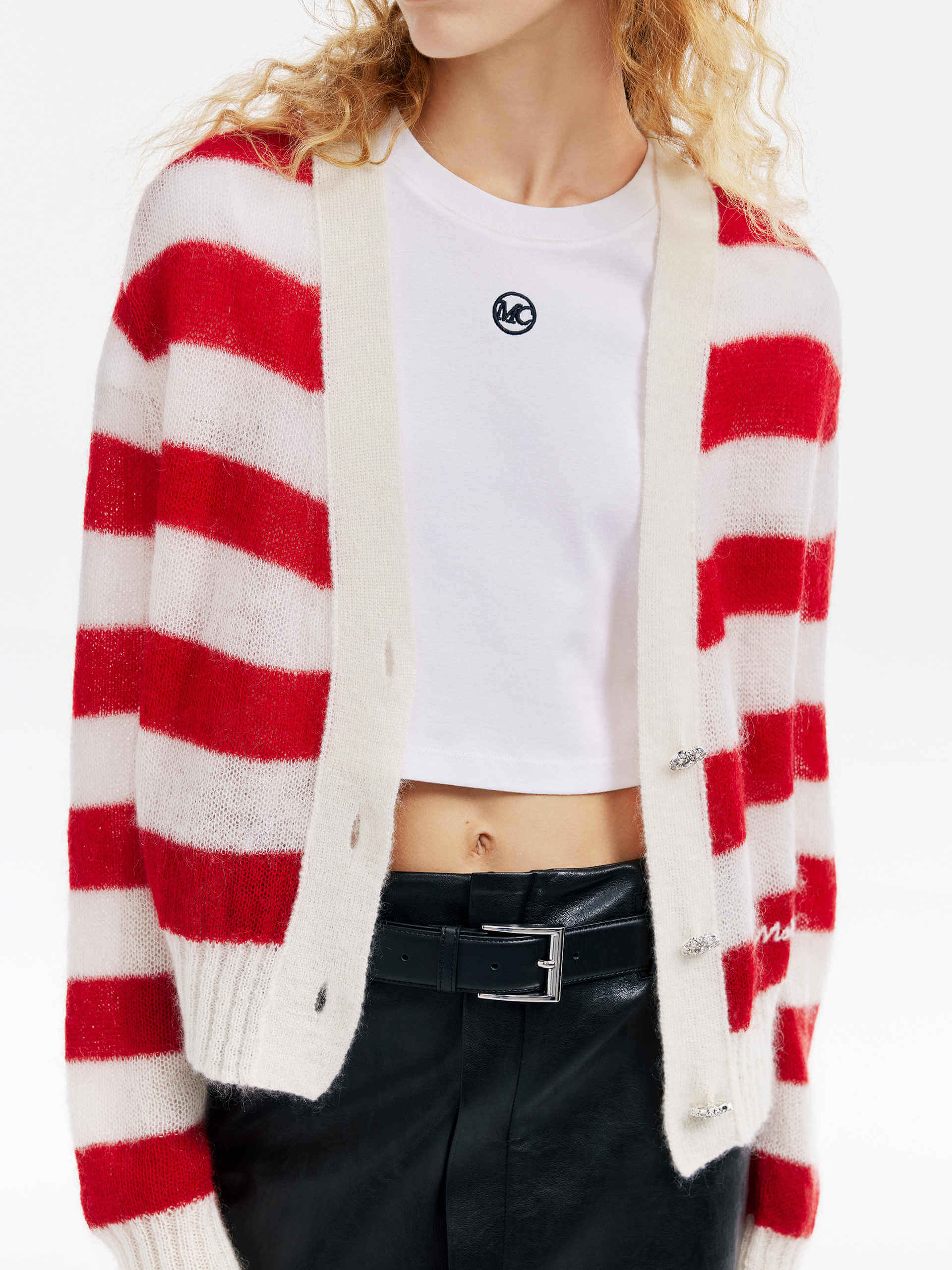 Mohair Blend Knit Cardigan - Image 10