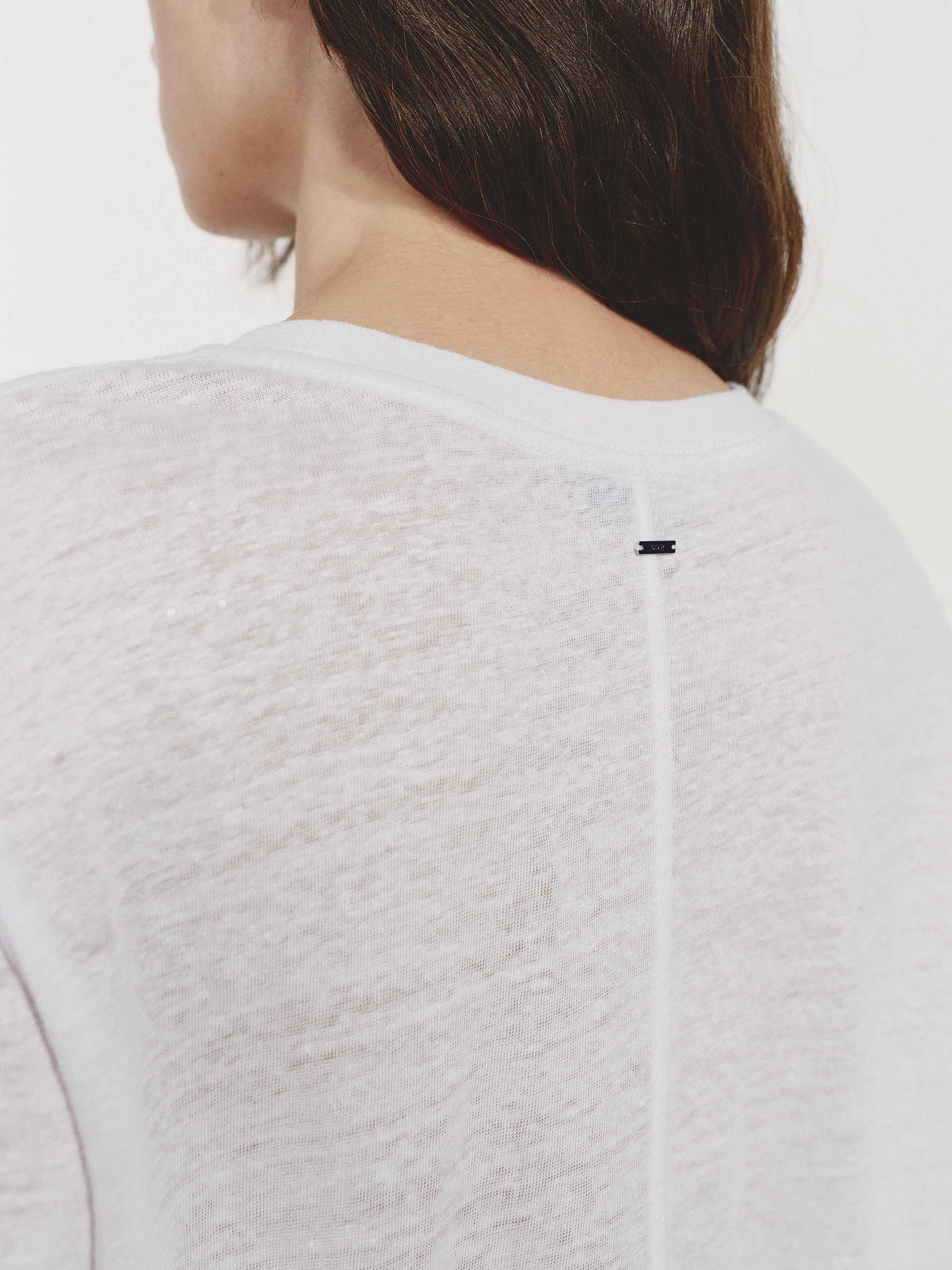 Natural Linen Printed T-shirt - Image 3