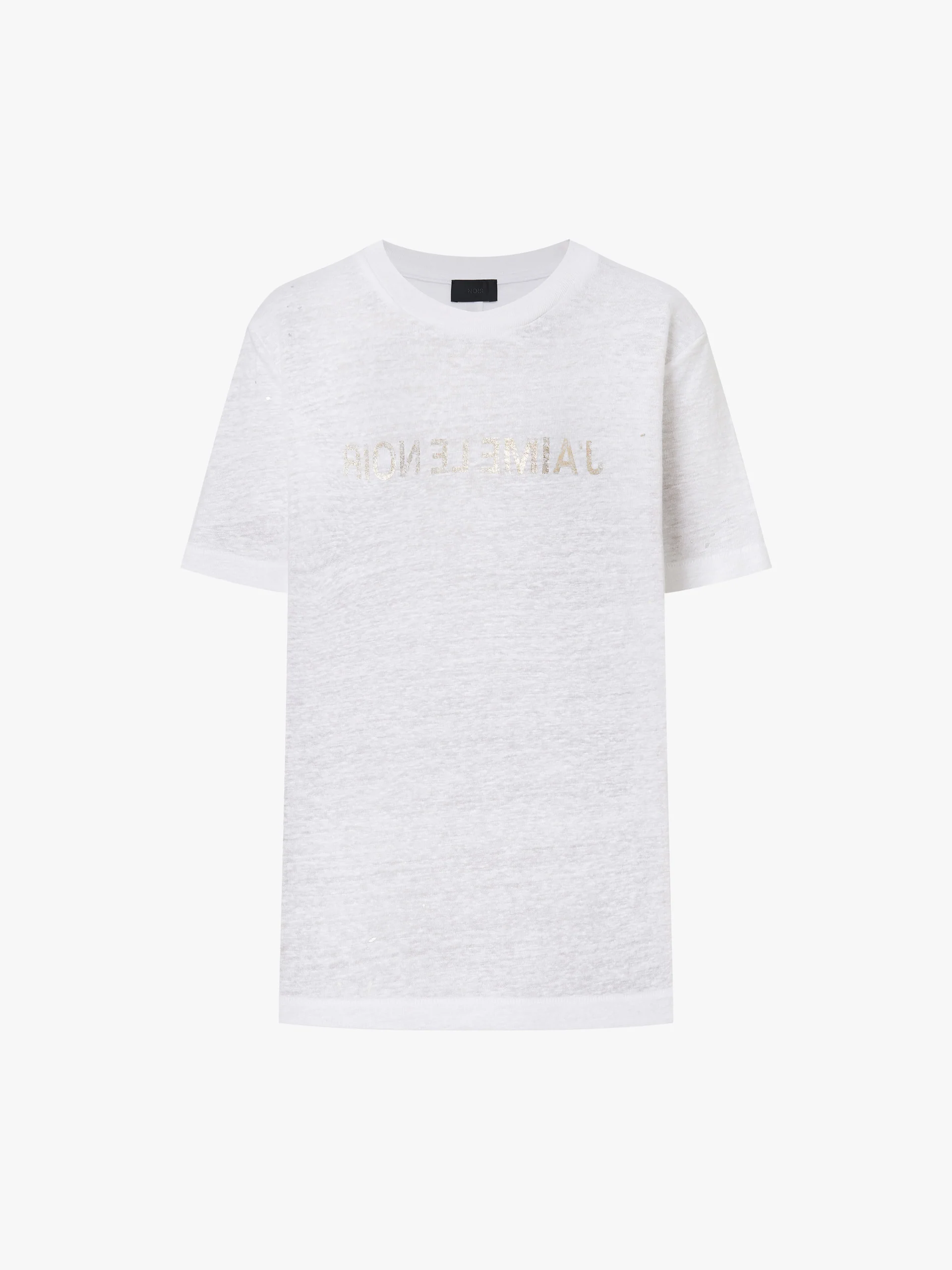 Natural Linen Printed T-shirt - Image 5