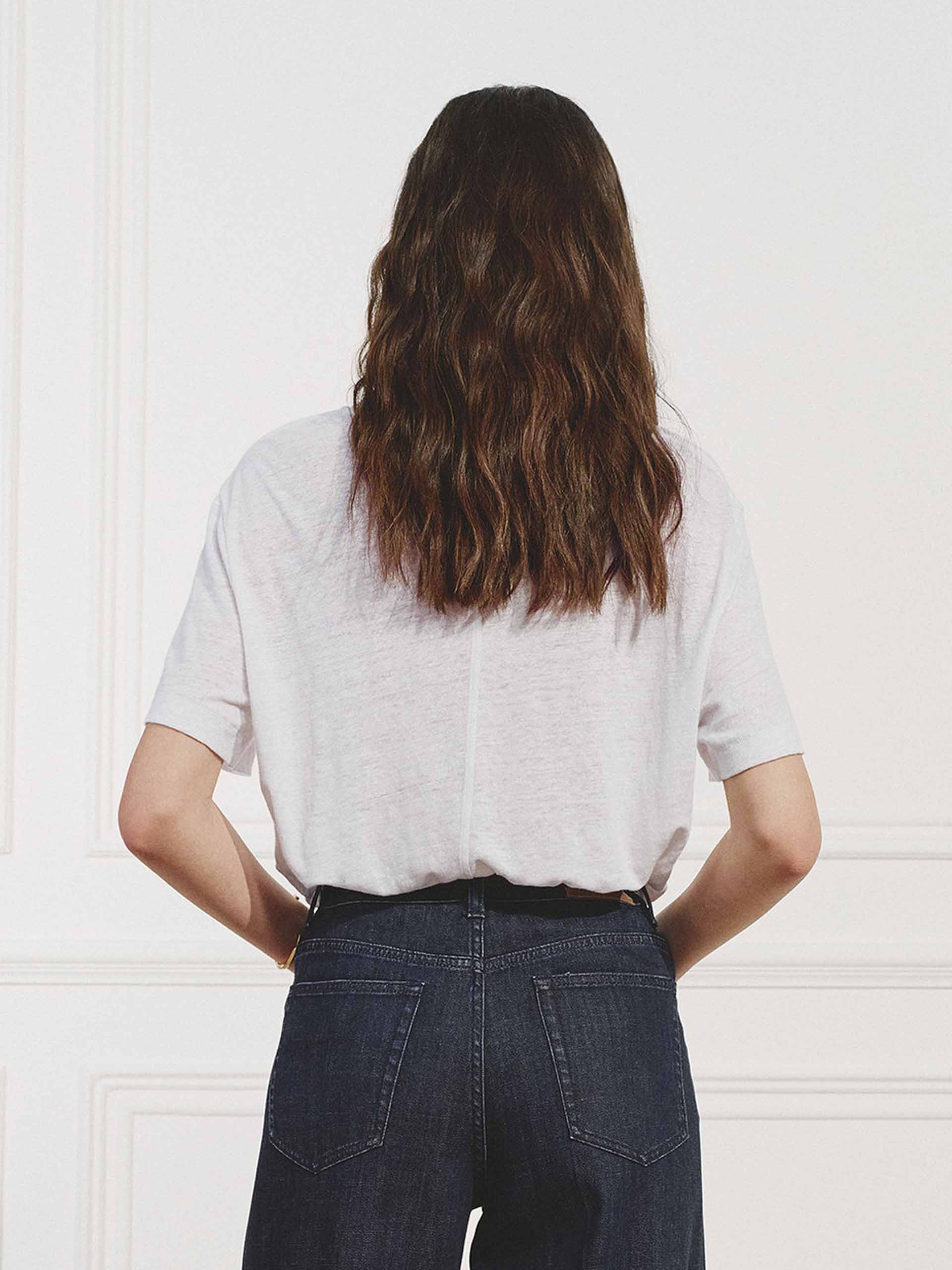 Natural Linen Printed T-shirt - Image 8