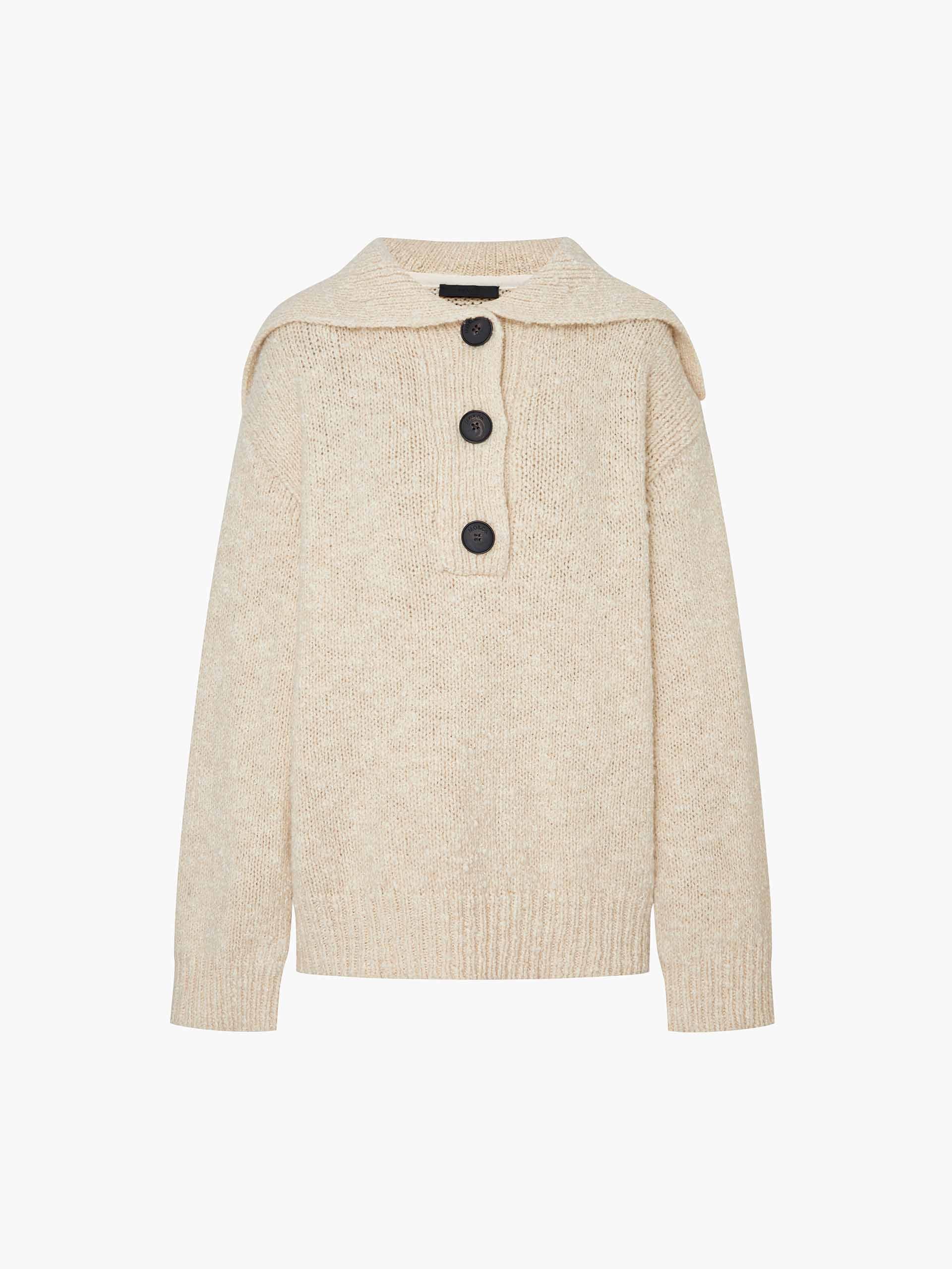 Navy Collar Knitted Sweater - Image 5