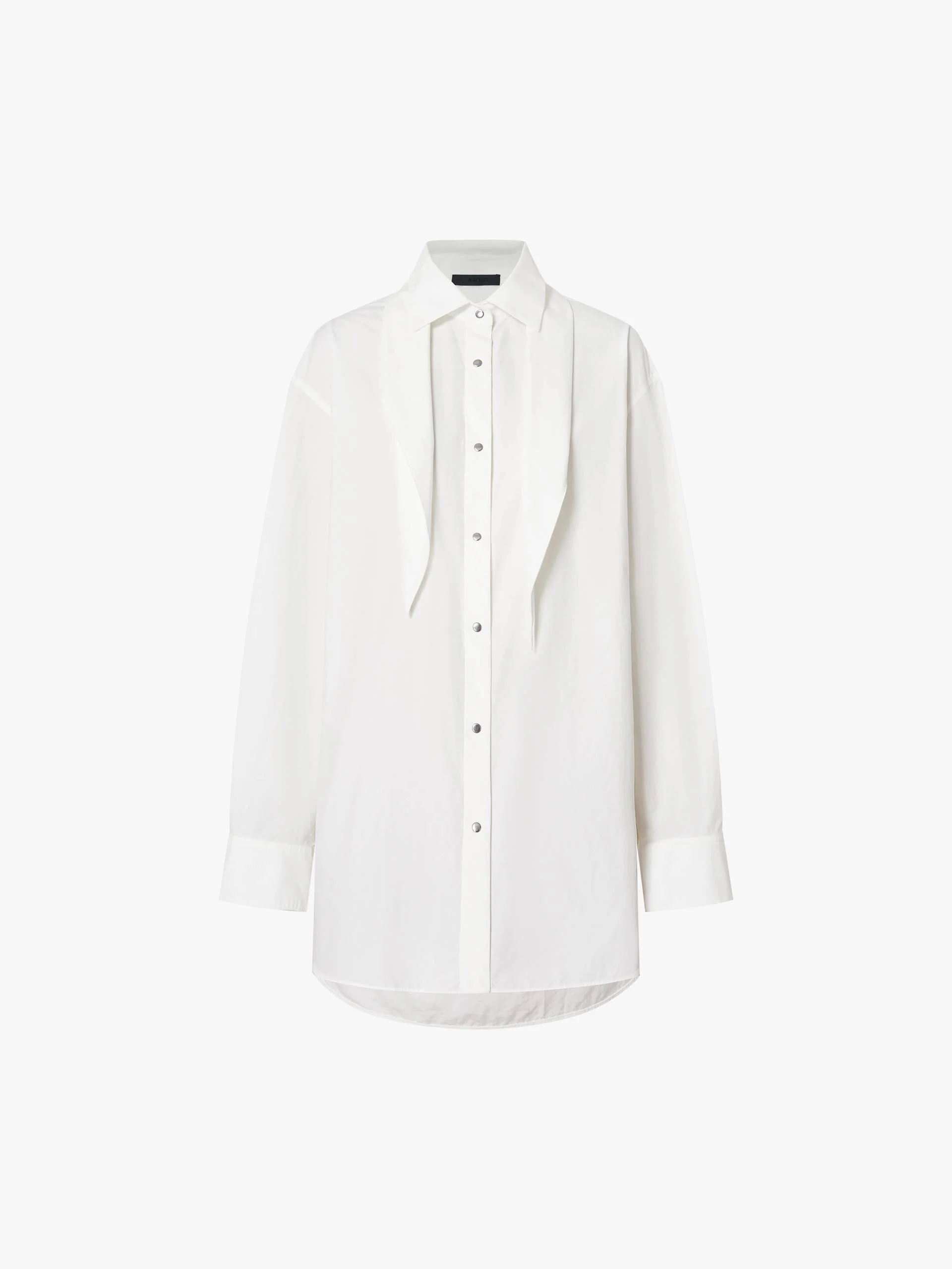 Necktie Detail Cotton Shirt - Image 5