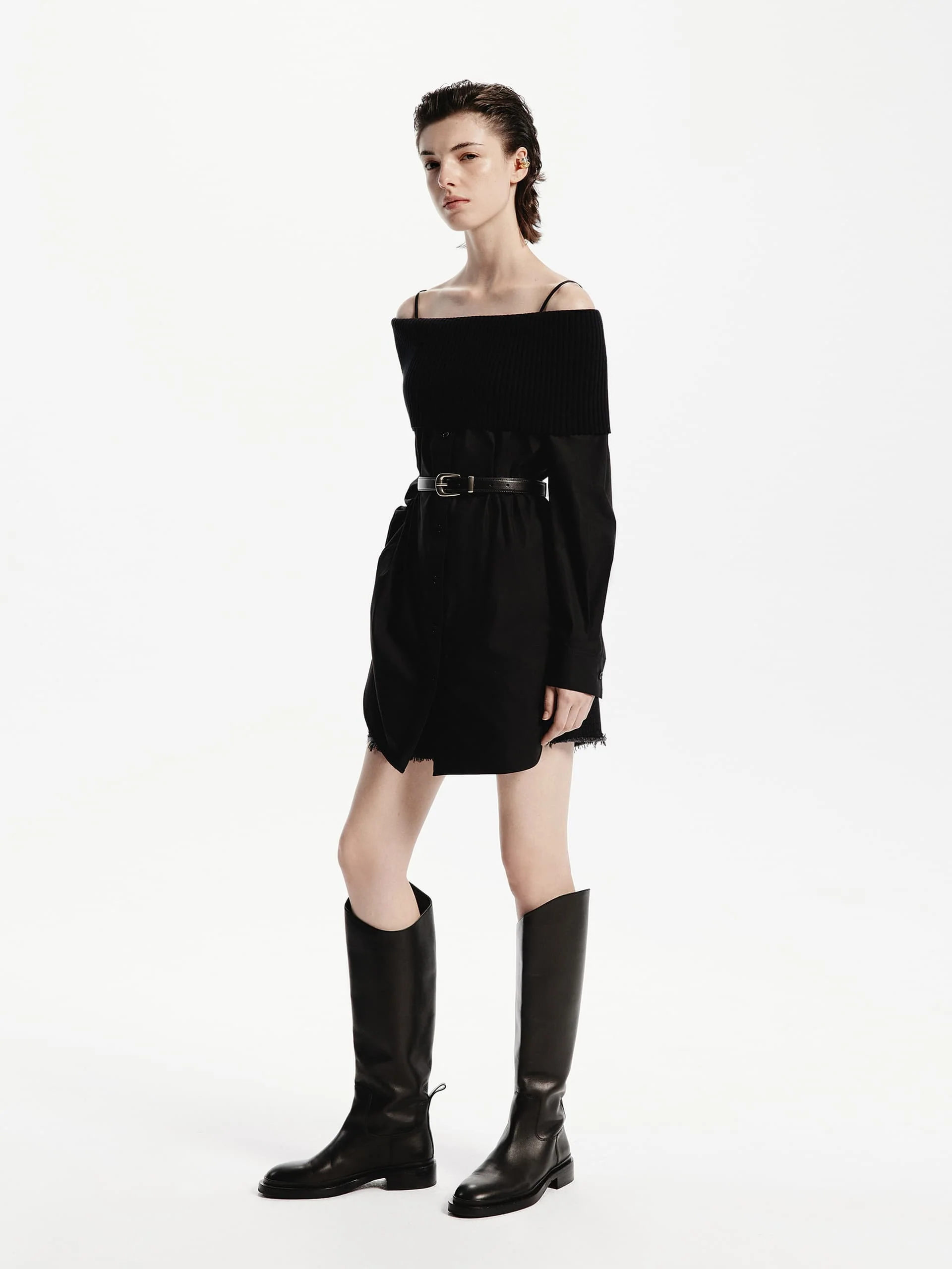 Off Shoulder Belt Dress - Image 6