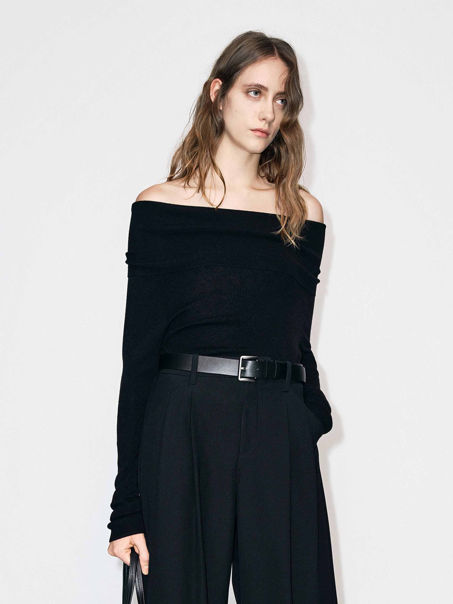 Off-shoulder Fitted Knit Top - Image 10