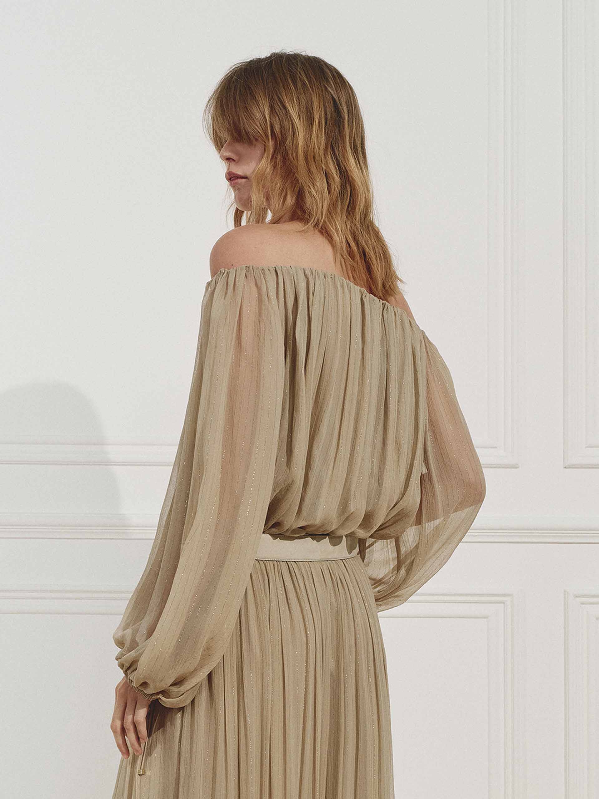 Off Shoulder Silk Blouse - Image 3