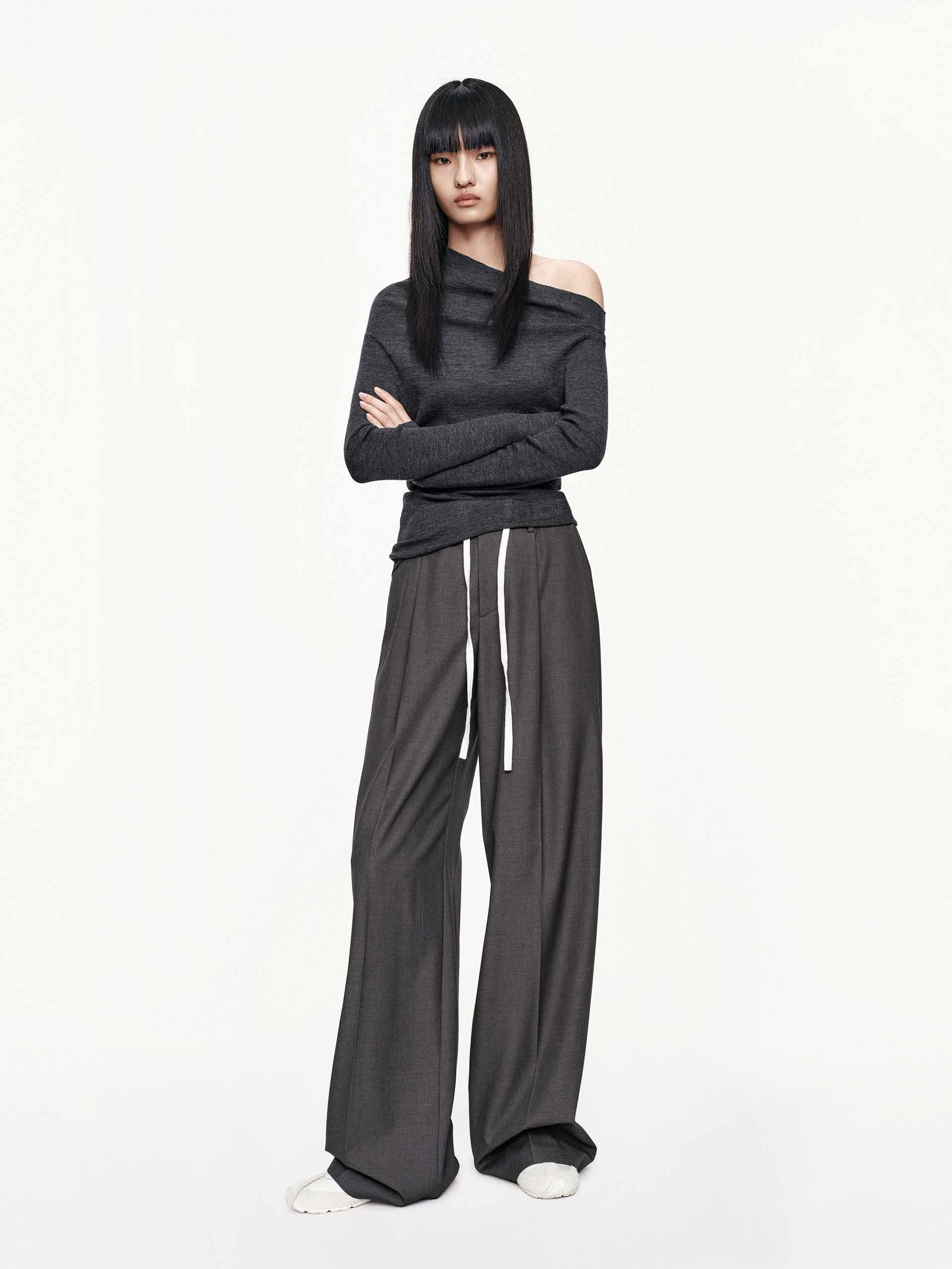One-shoulder Wool Sweater - Image 2