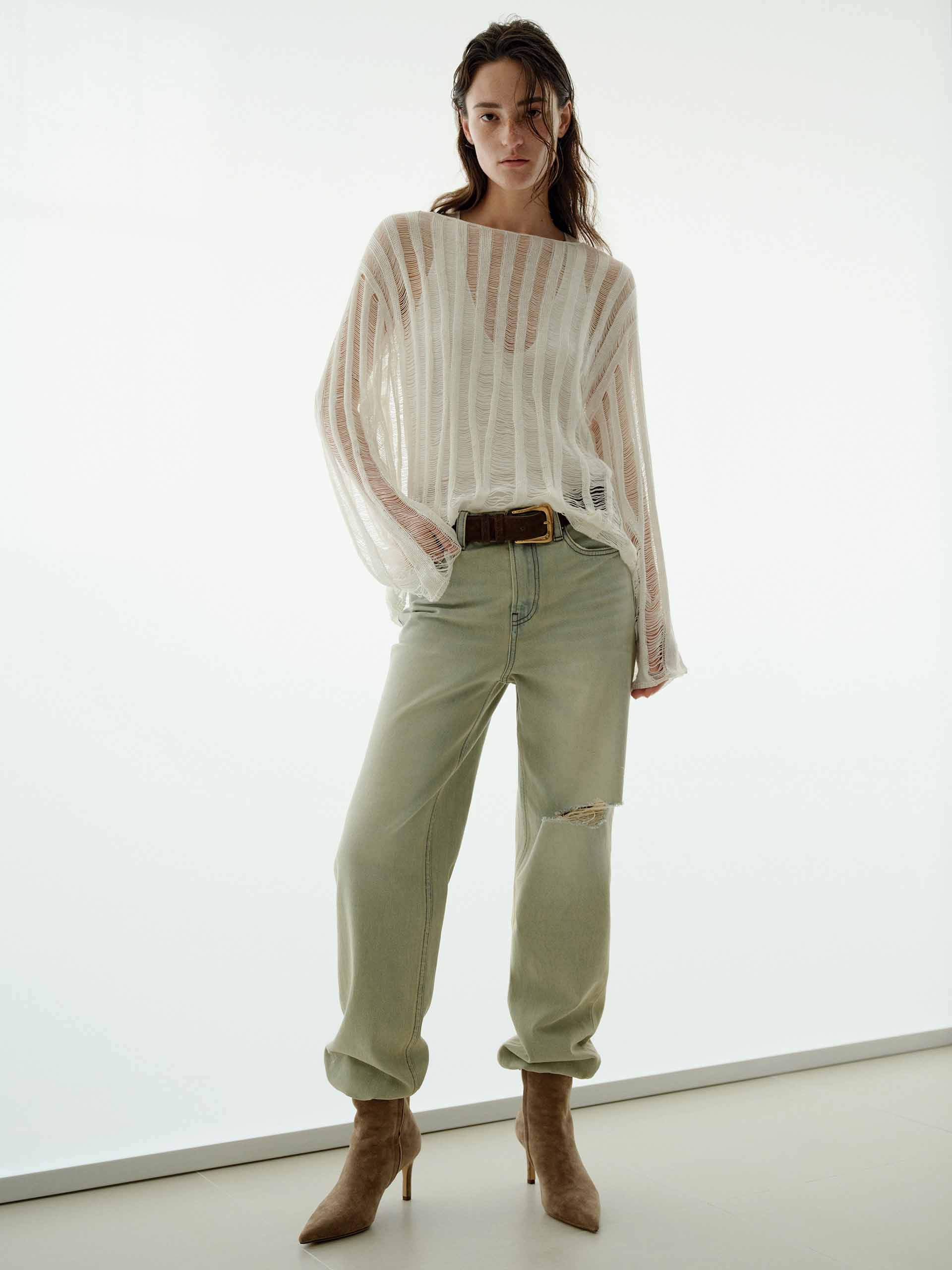 Open Knit Linen Sweater - Image 2