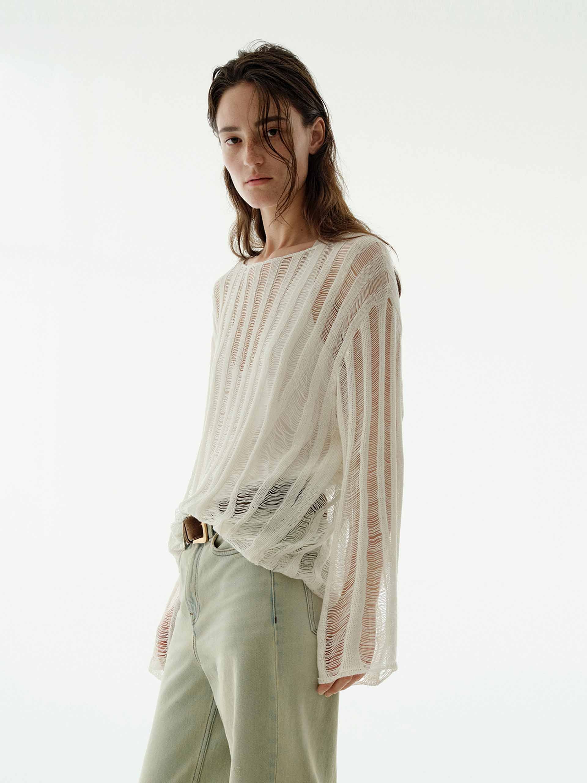 Open Knit Linen Sweater - Image 3