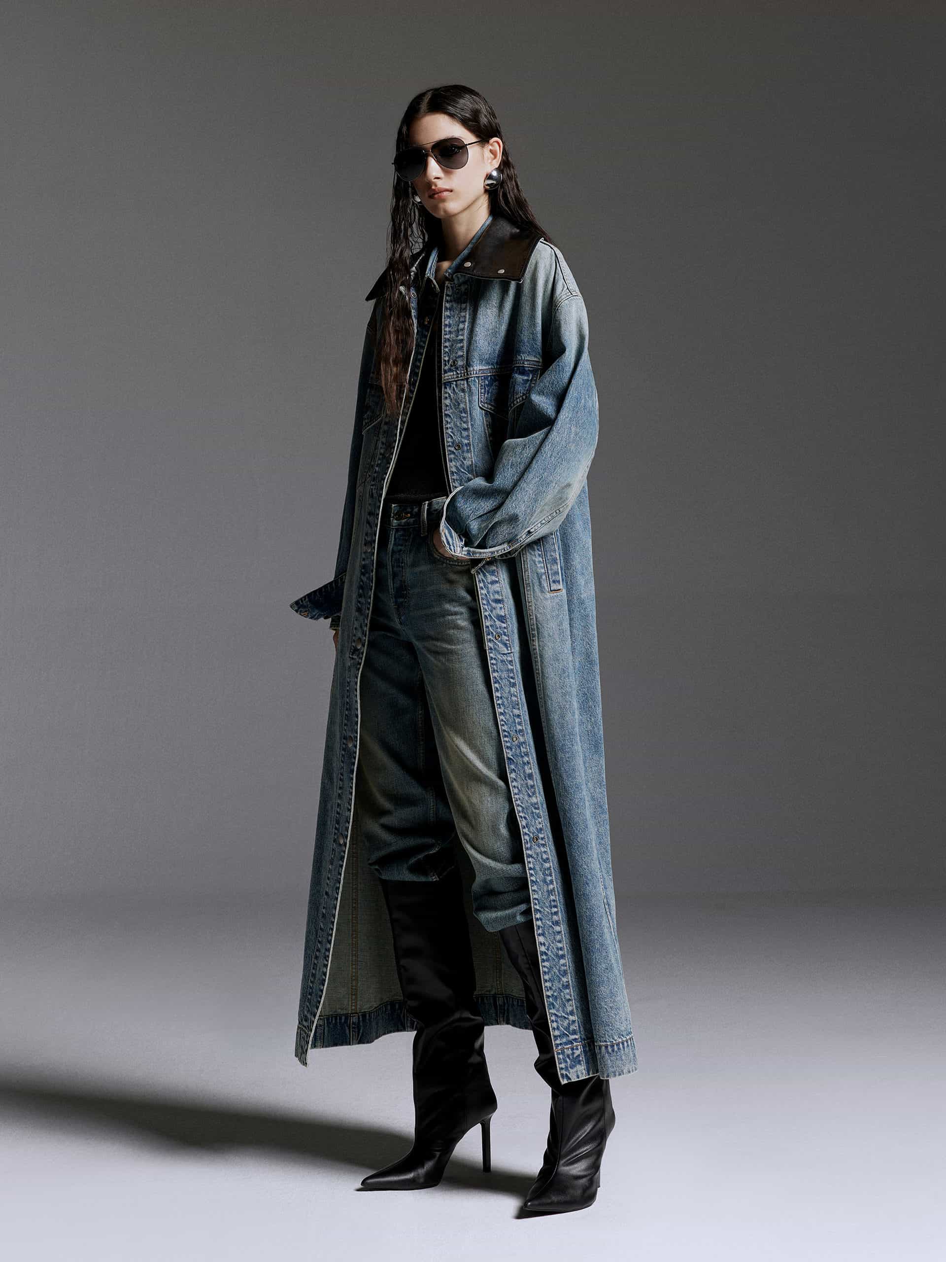 Oversized Longline Denim Coat - Image 6