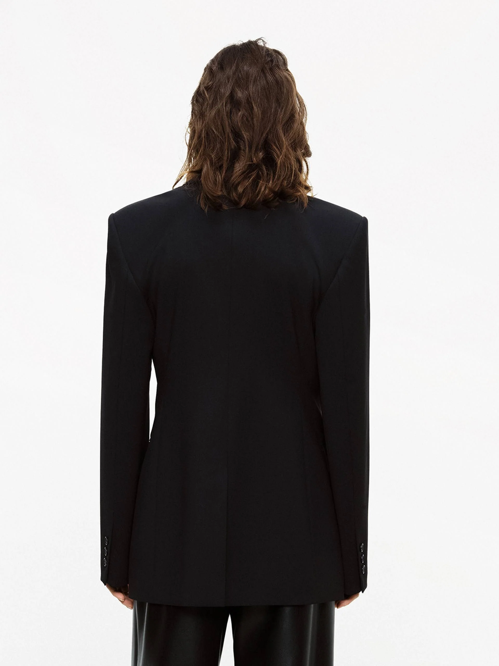 Pad Shoulder Structured Blazer - Image 4