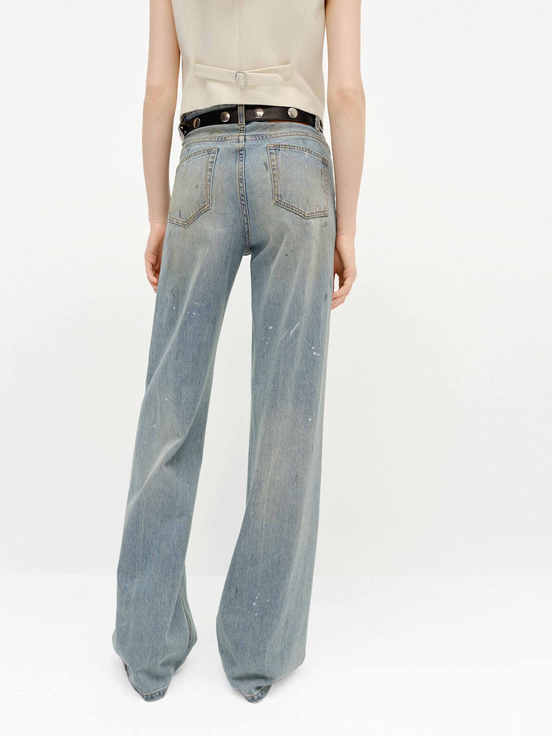 Paint Detail Straight Jeans - Image 3