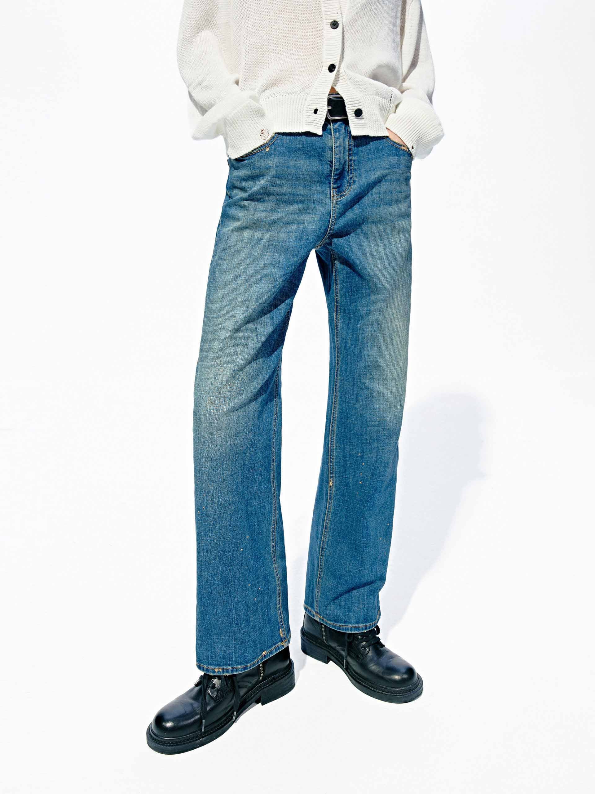 Paint Splatter Ankle Jeans