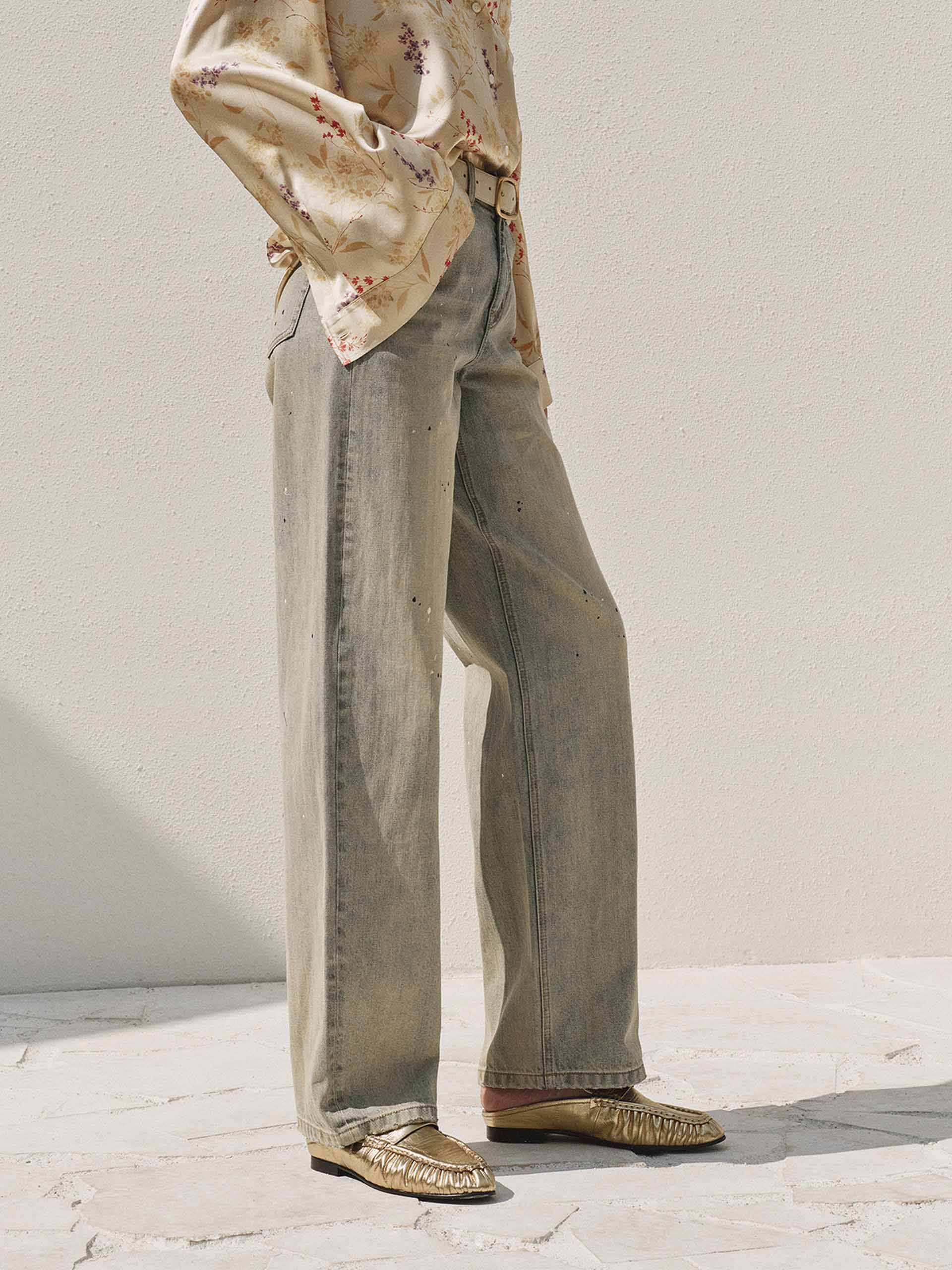 Paint Splatter Straight Leg Jeans - Image 6