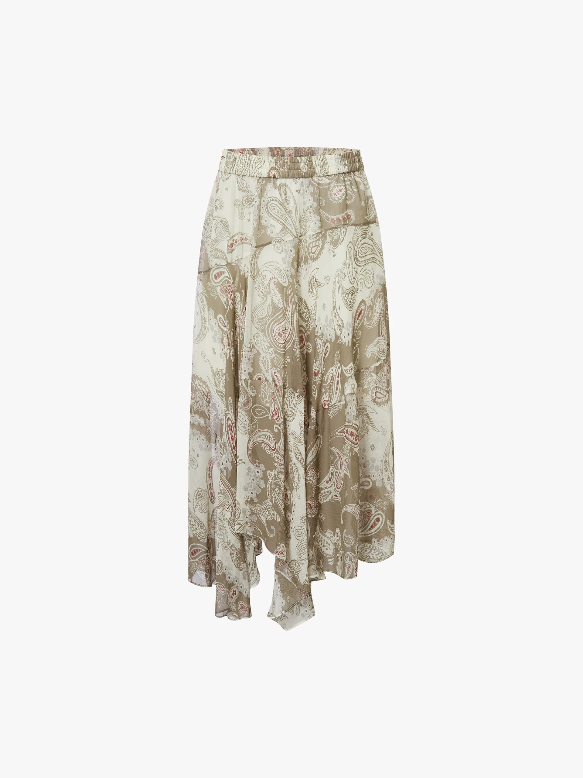 Paisley Asymmetric Midi Skirt - Image 5