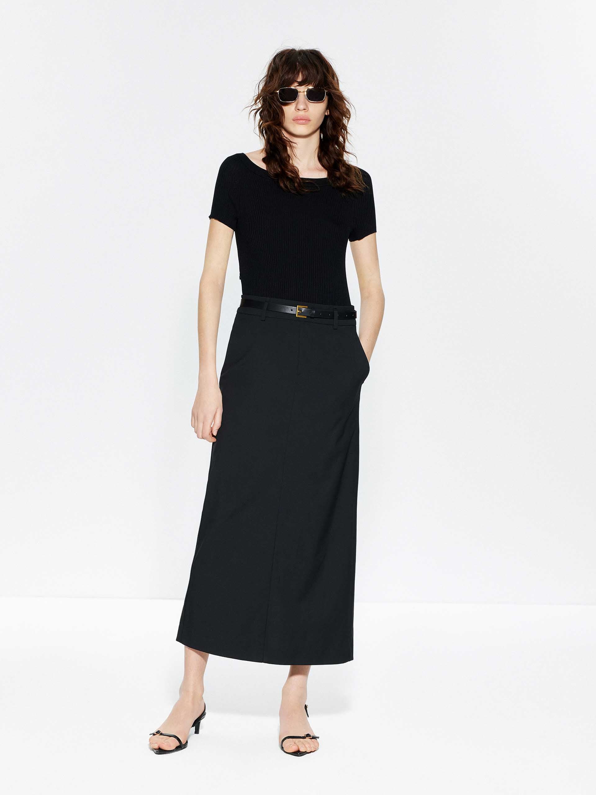 Paneled Back Slit Dress