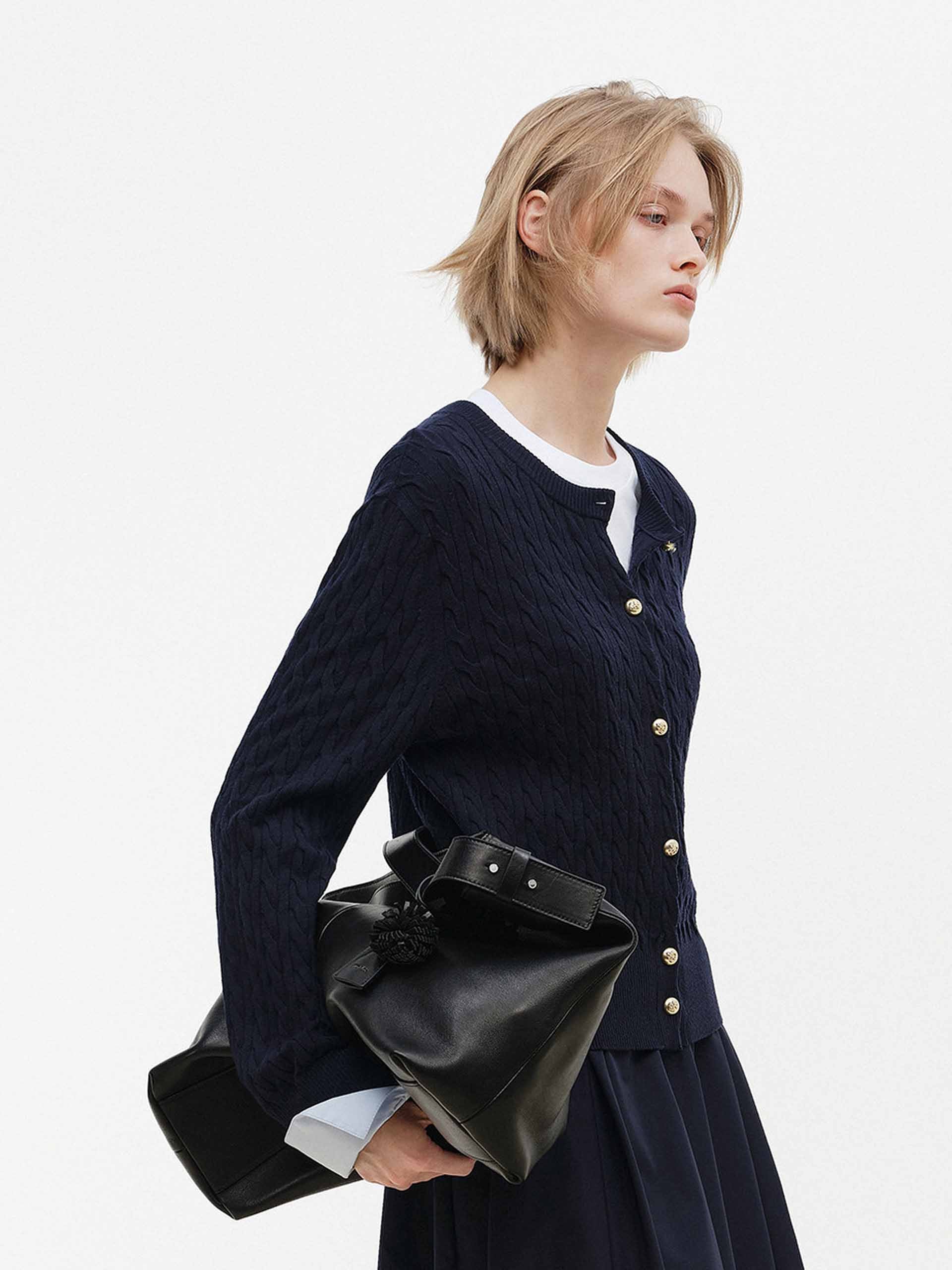 Paneled Cuff Knit Cardigan - Image 7