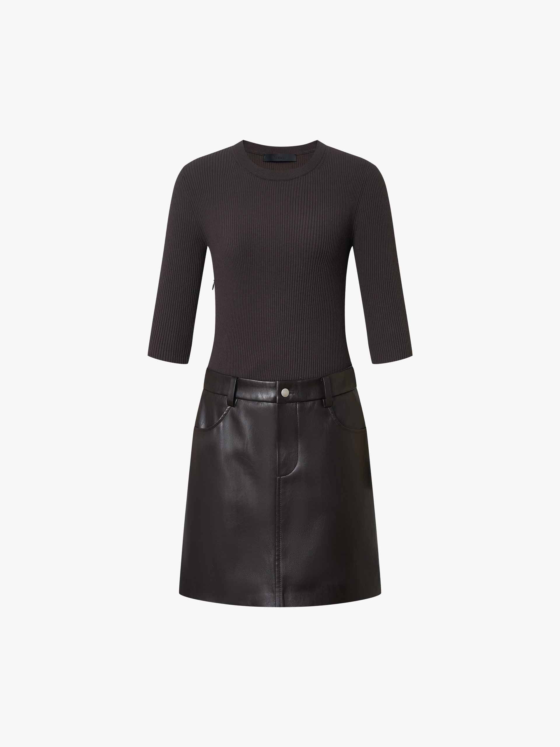 Paneled Design Mini Dress - Image 5