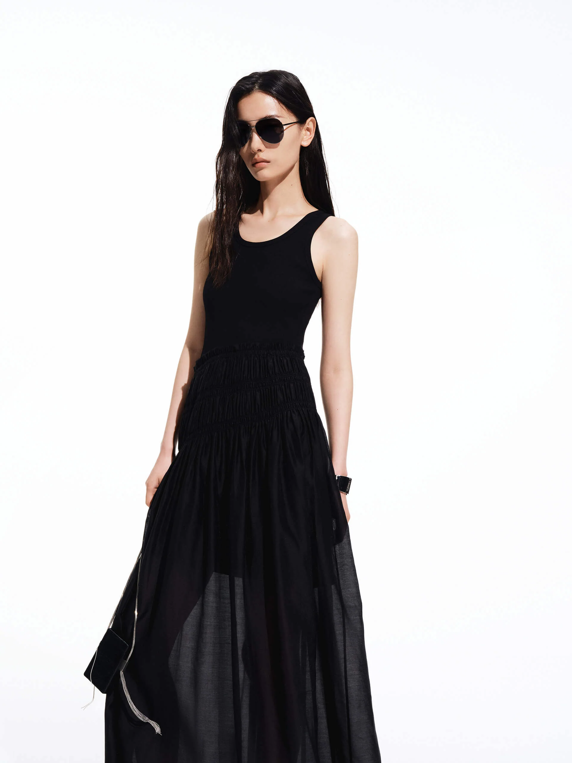 Paneled Detail Sleeveless Dress - Image 7
