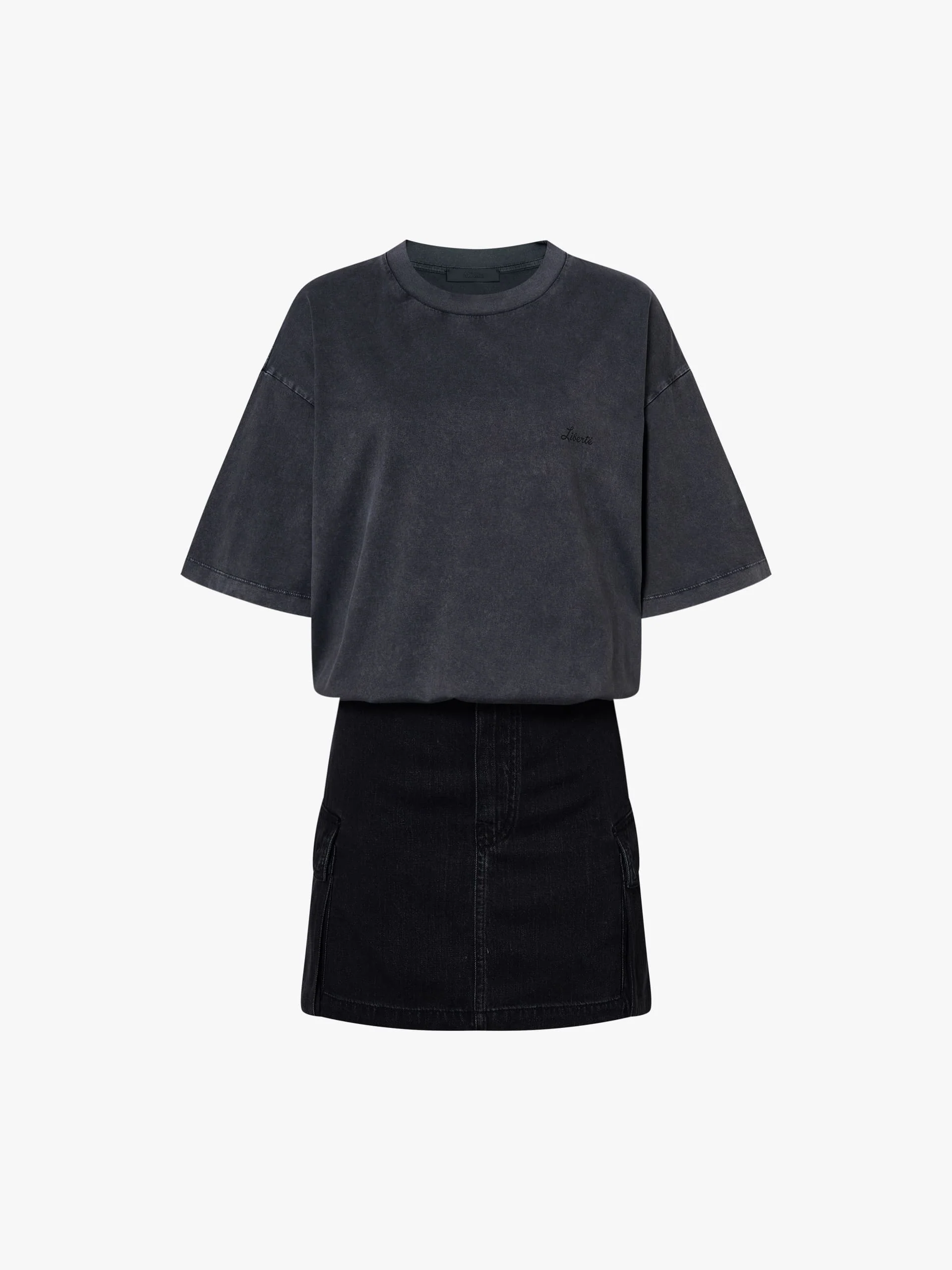 Paneled Detail T-shirt Dress - Image 5