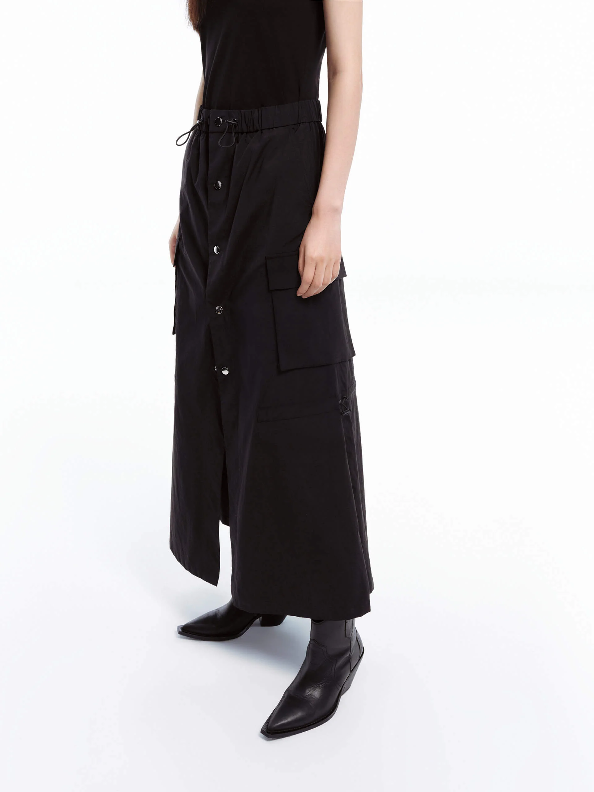 Paneled Drawstring Waist Dress - Image 7