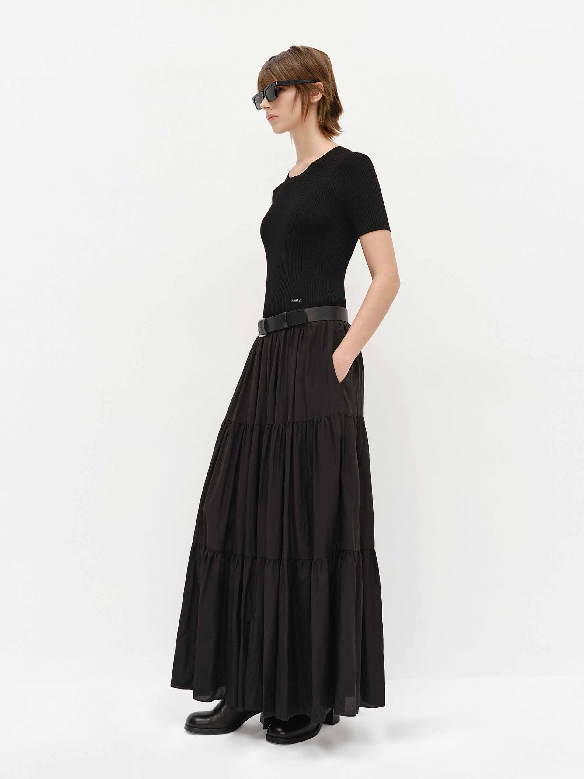 Paneled Maxi Length Dress - Image 2