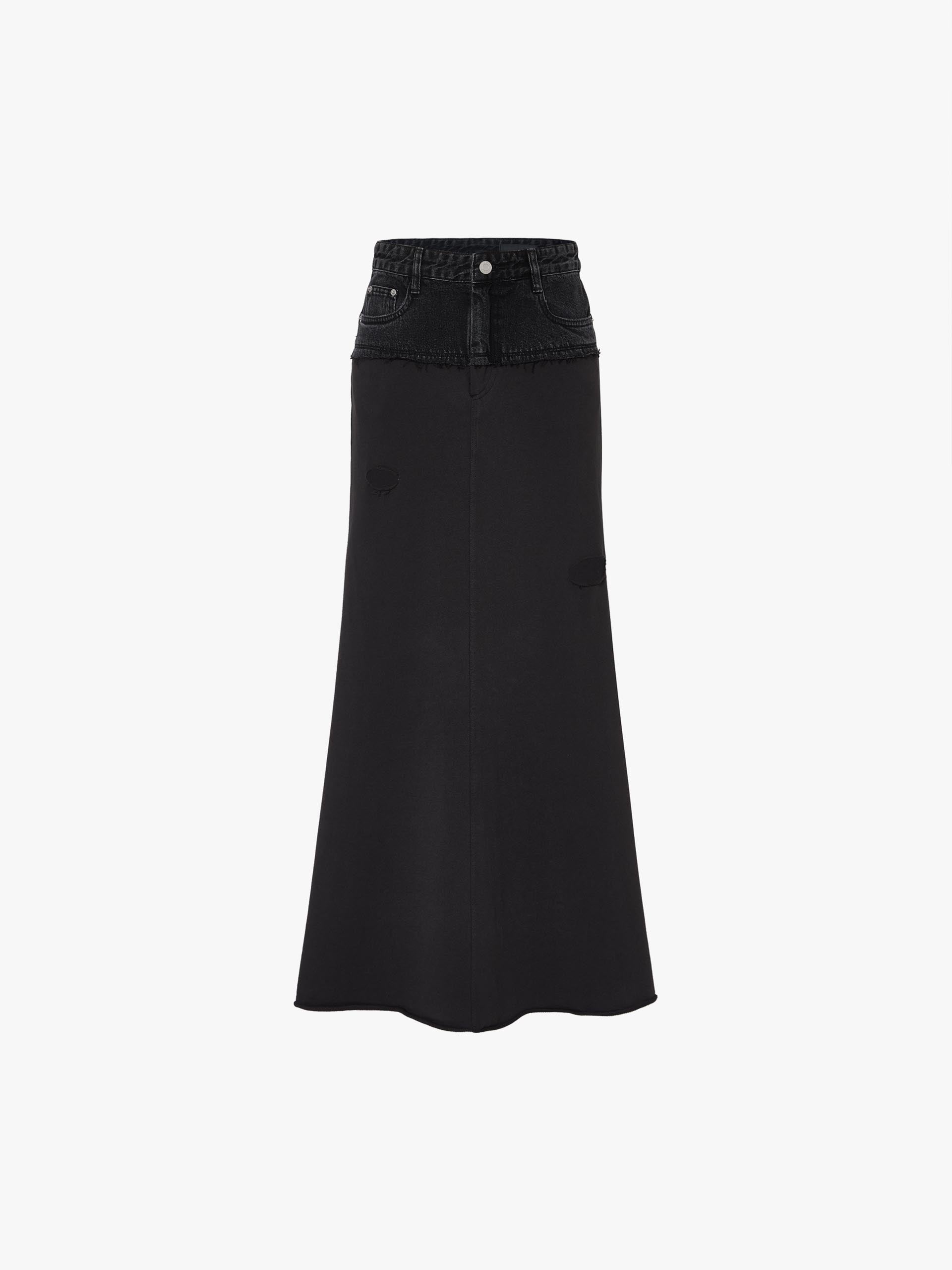Paneled Ripped Detail Skirt - Image 12