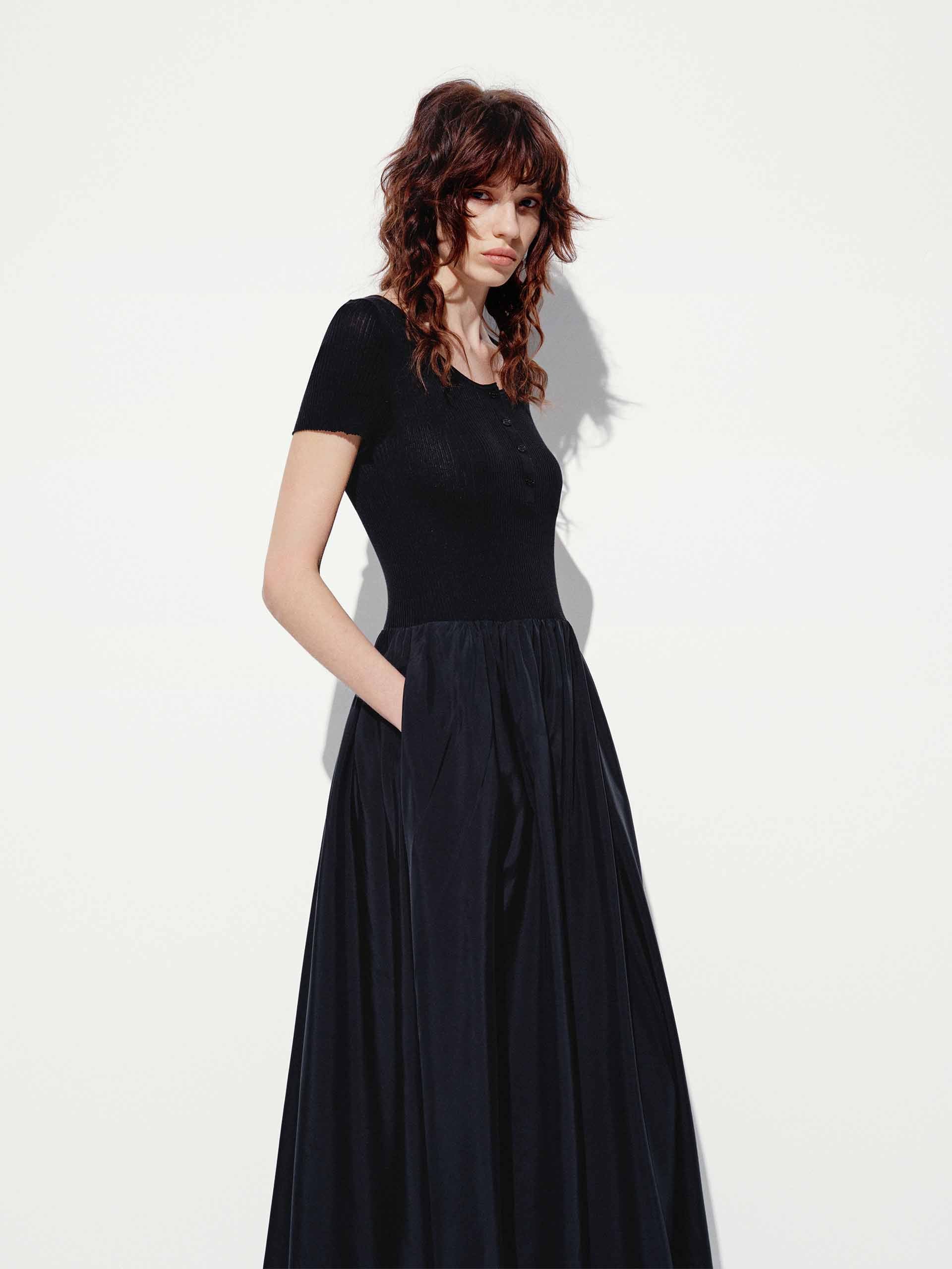 Paneled Short Sleeves Dress - Image 13