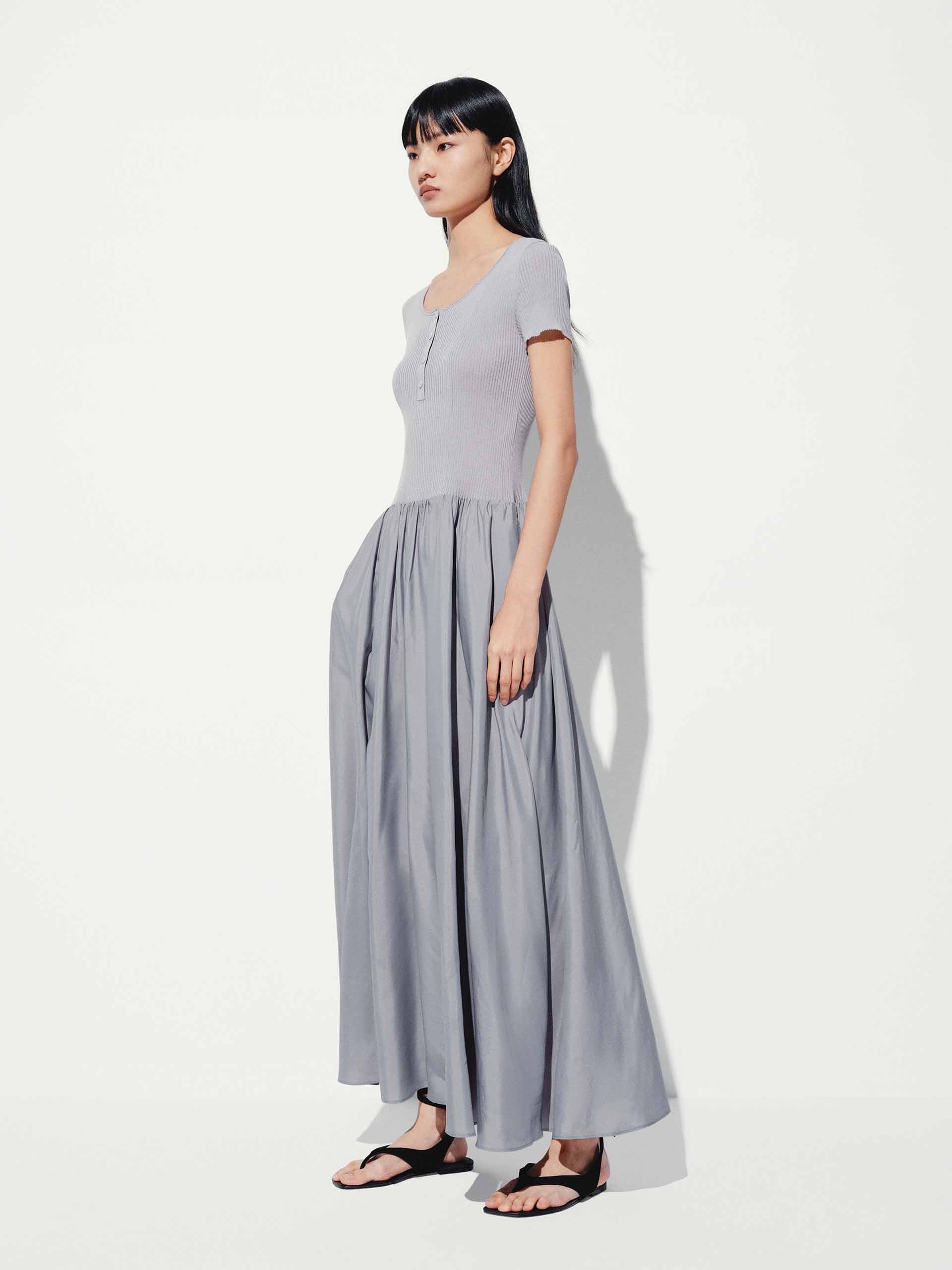 Paneled Short Sleeves Dress - Image 2