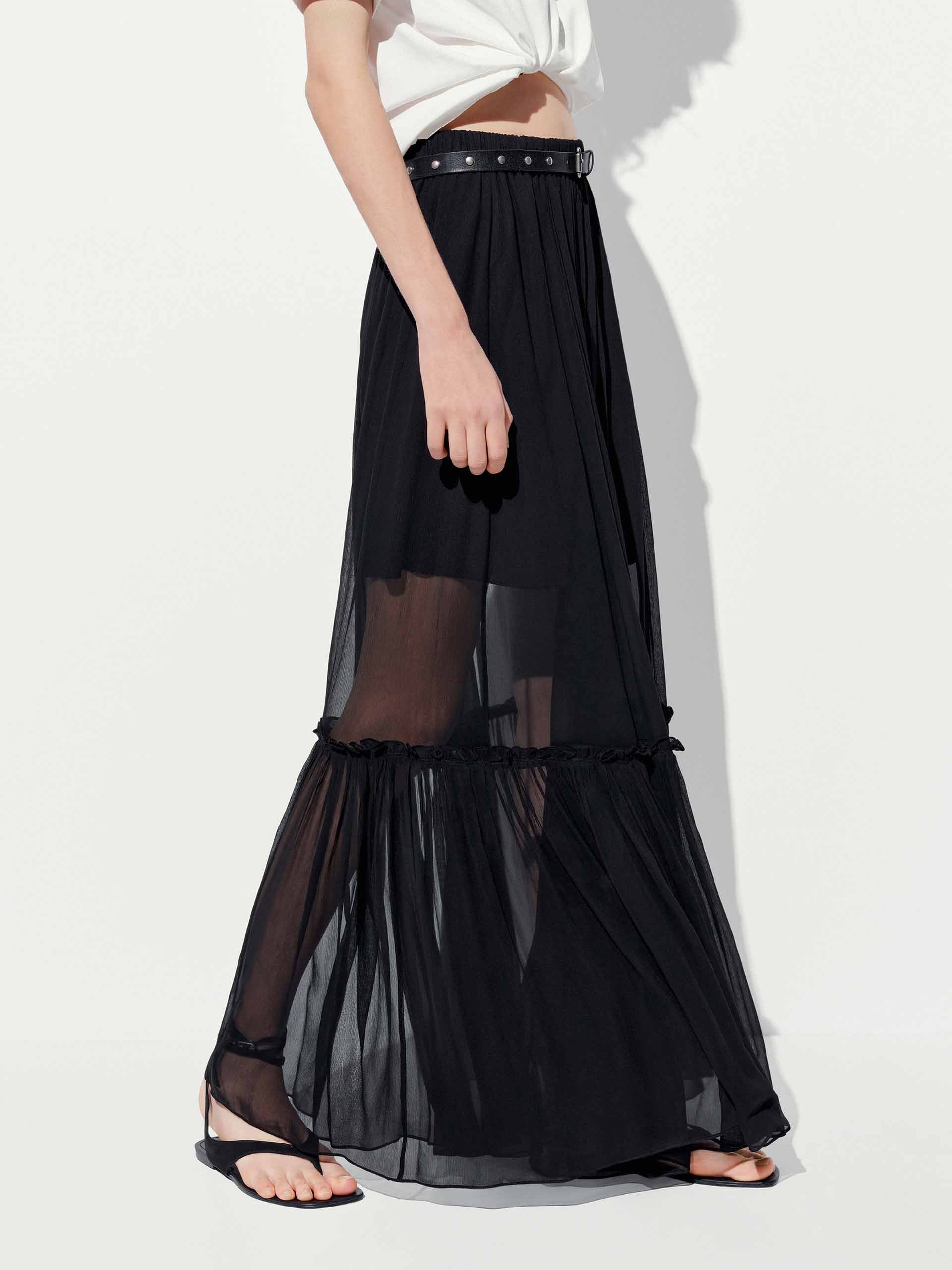 Paneled Tulle Maxi Skirt - Image 3