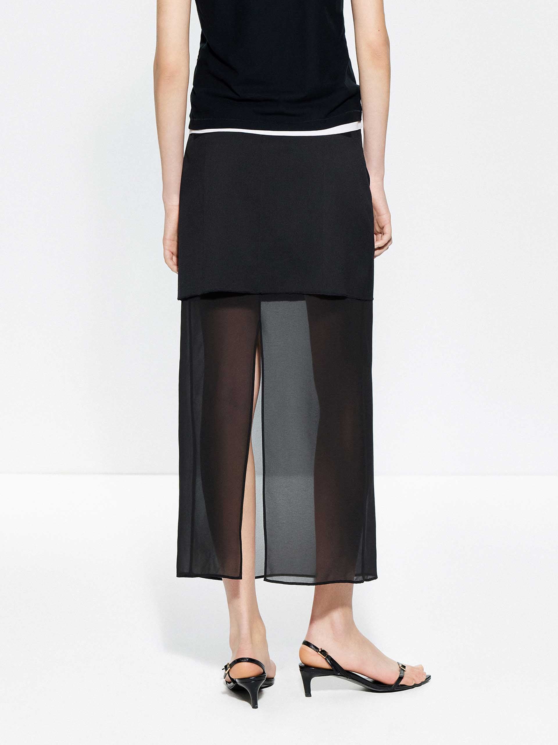 Paneled Tulle Midi Skirt - Image 6