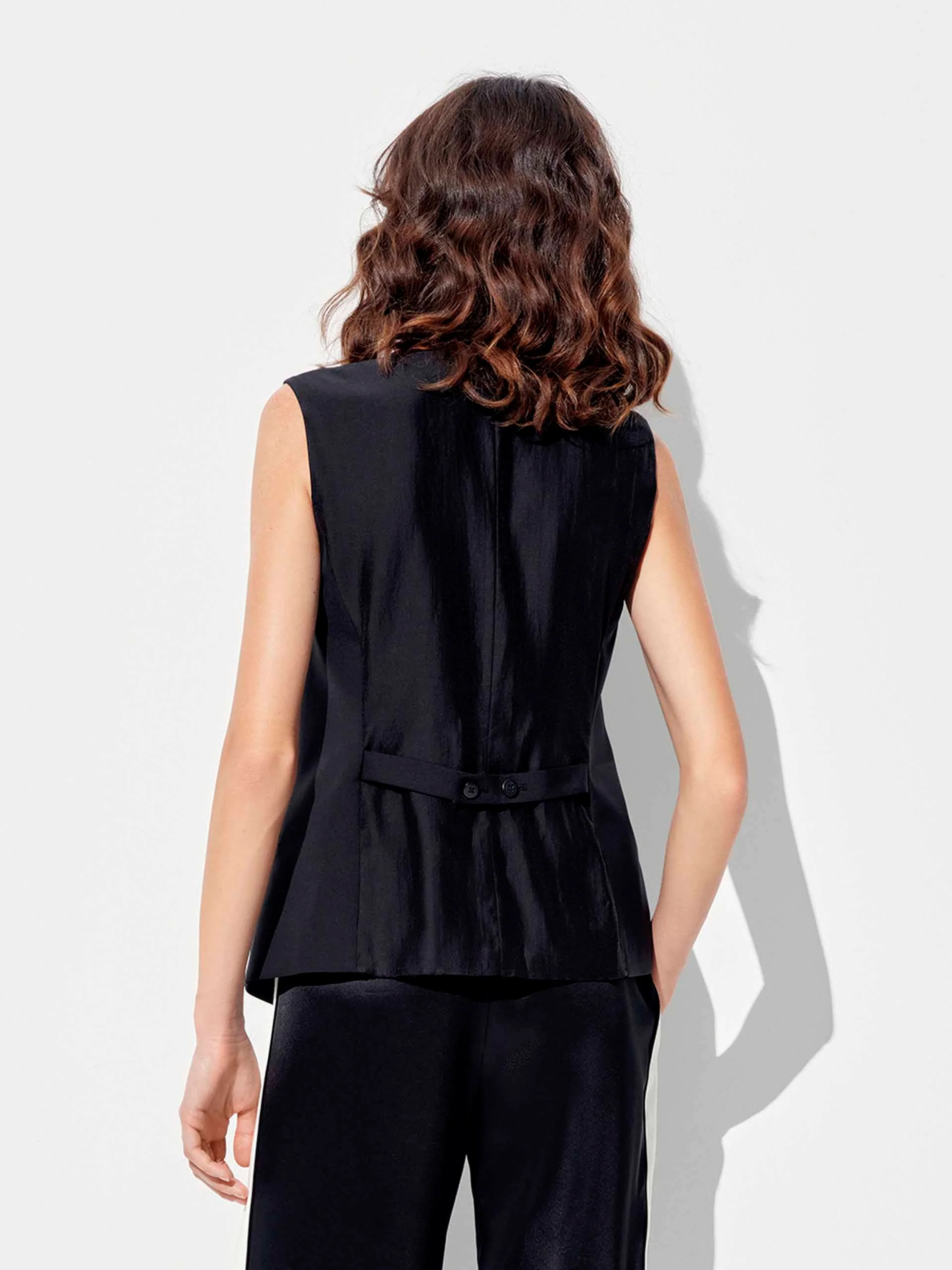 Paneled V-neck Waistcoat - Image 3