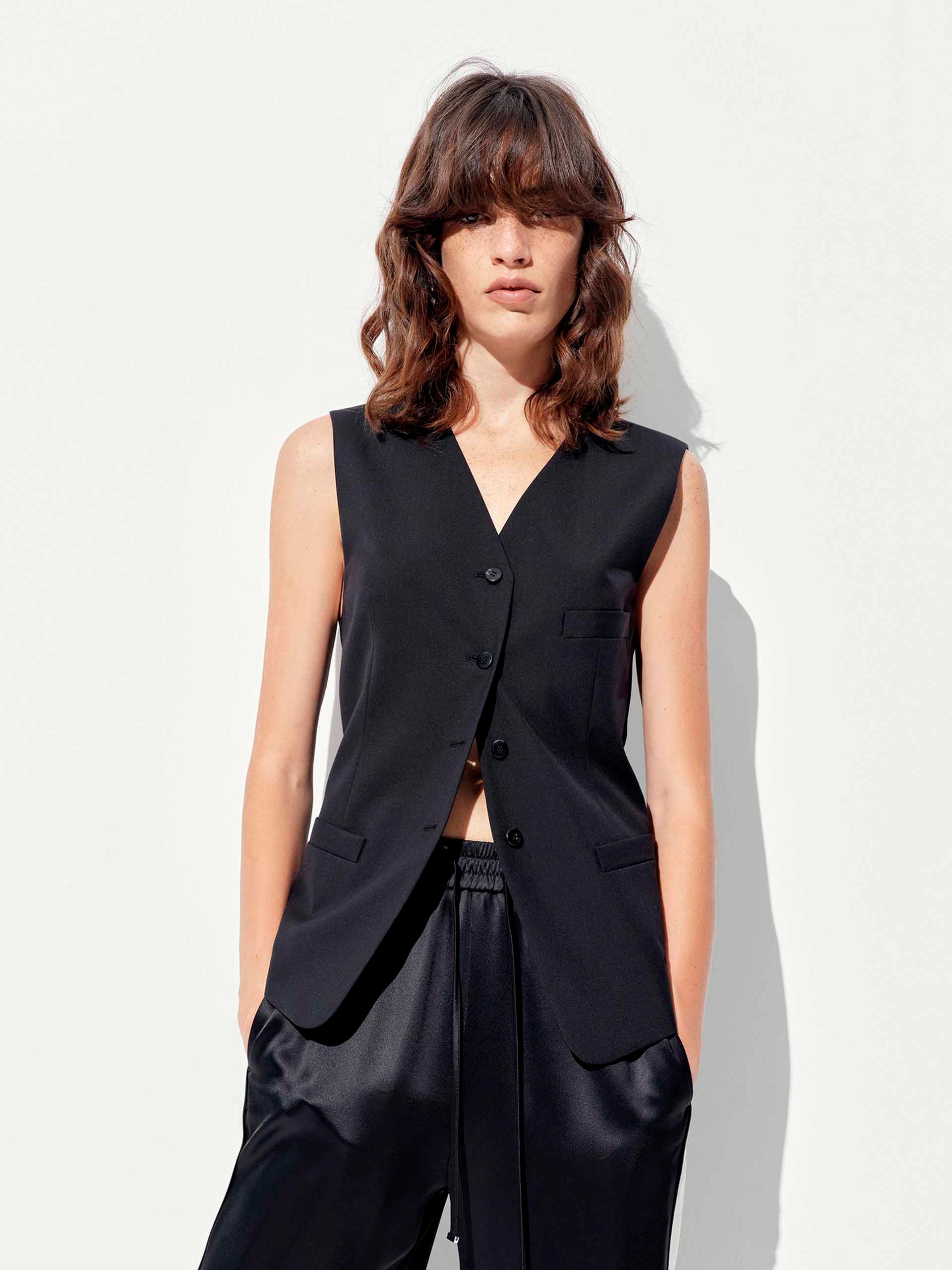 Paneled V-neck Waistcoat - Image 6