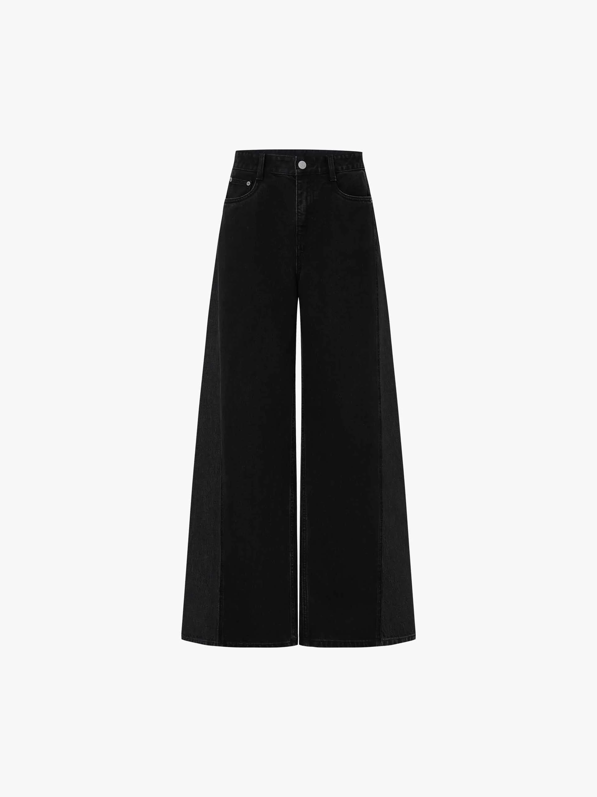 Paneled Wide Leg Jeans - Image 5