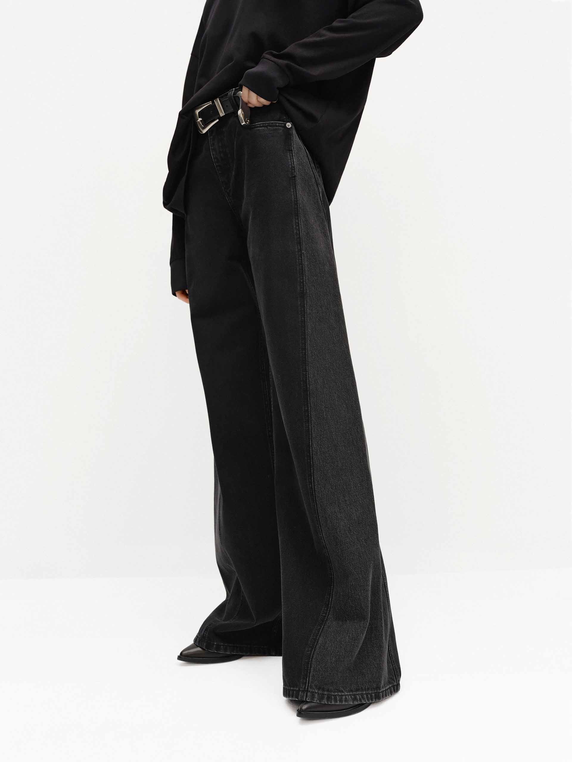 Paneled Wide Leg Jeans - Image 6